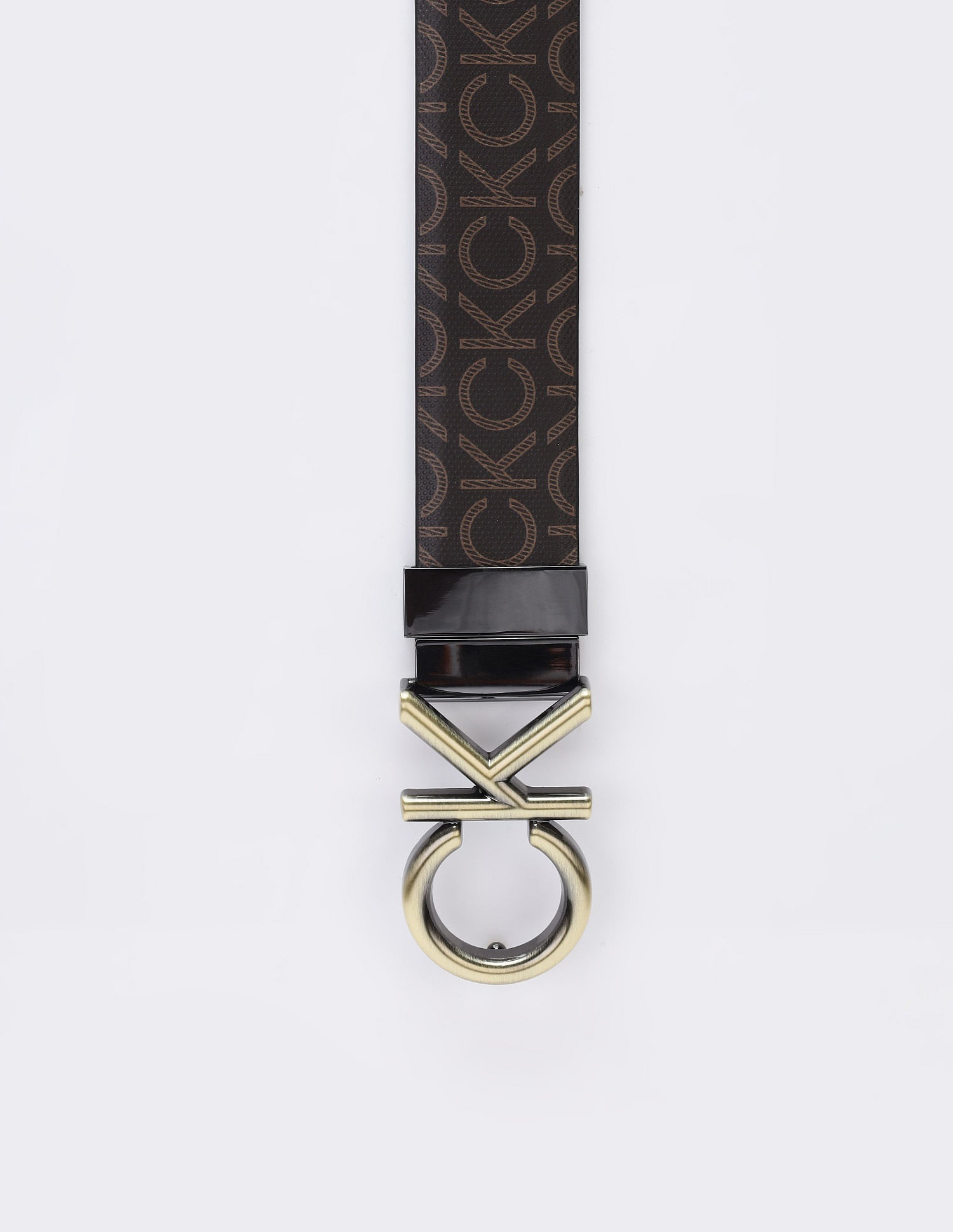 Calvin Klein Printed Brown Leather Reversible Belts