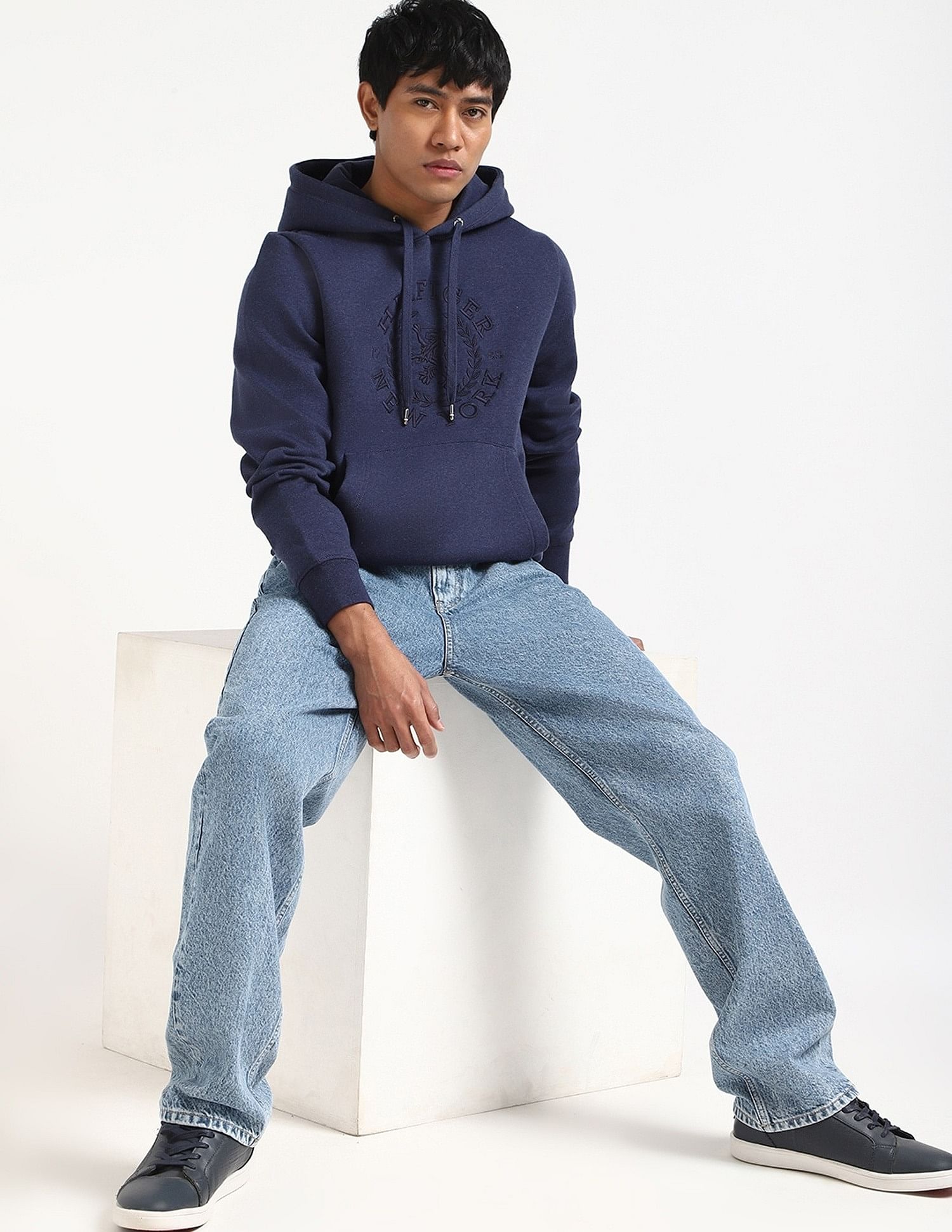 Tommy Hilfiger Embroidered Logo Regular-Fit Cotton Hooded Sweatshirt