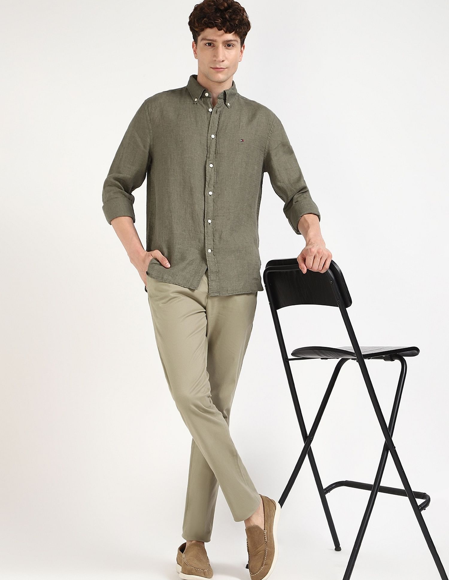 Tommy Hilfiger Solid Regular-Fit Linen Shirt