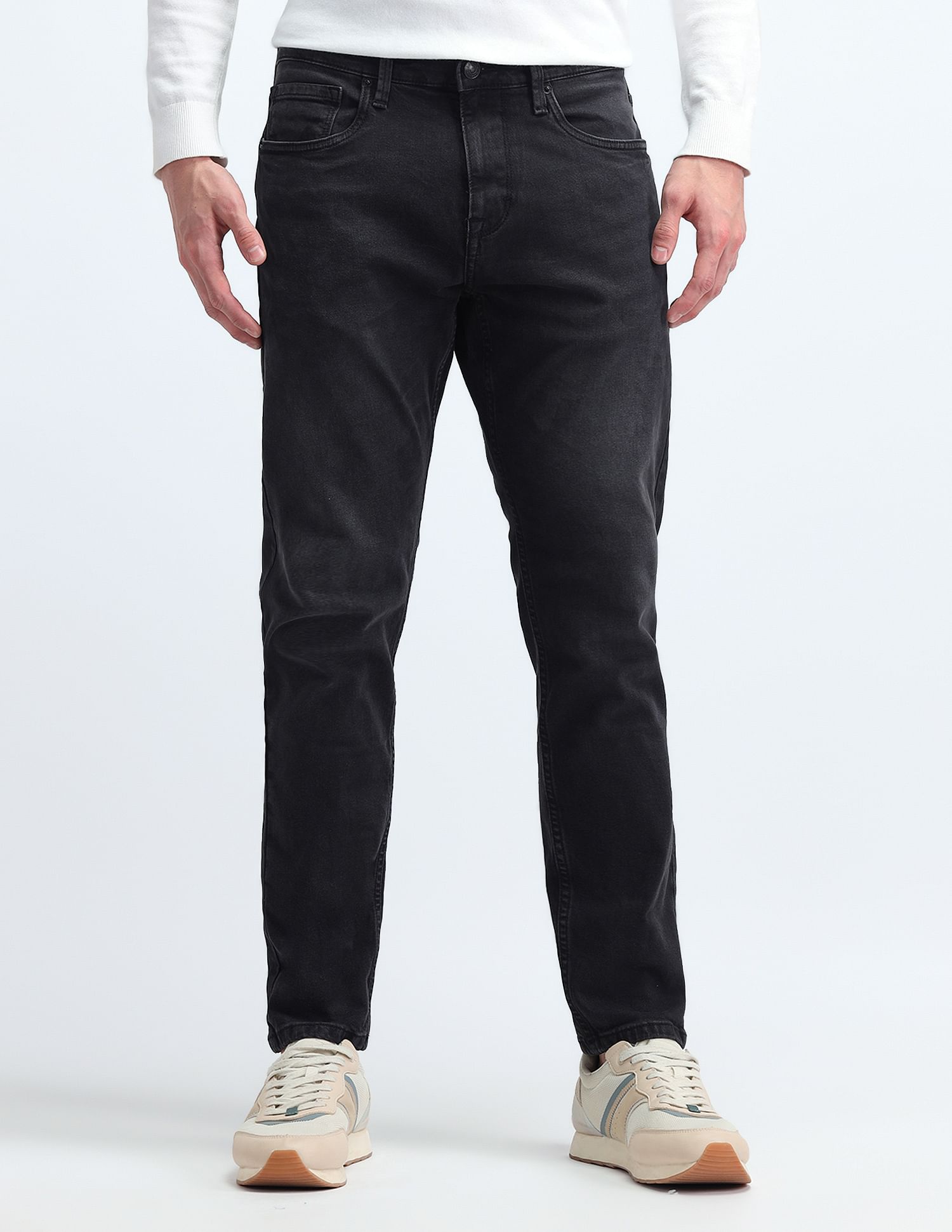 Flying Machine Slash Slim Tapered Fit Jeans