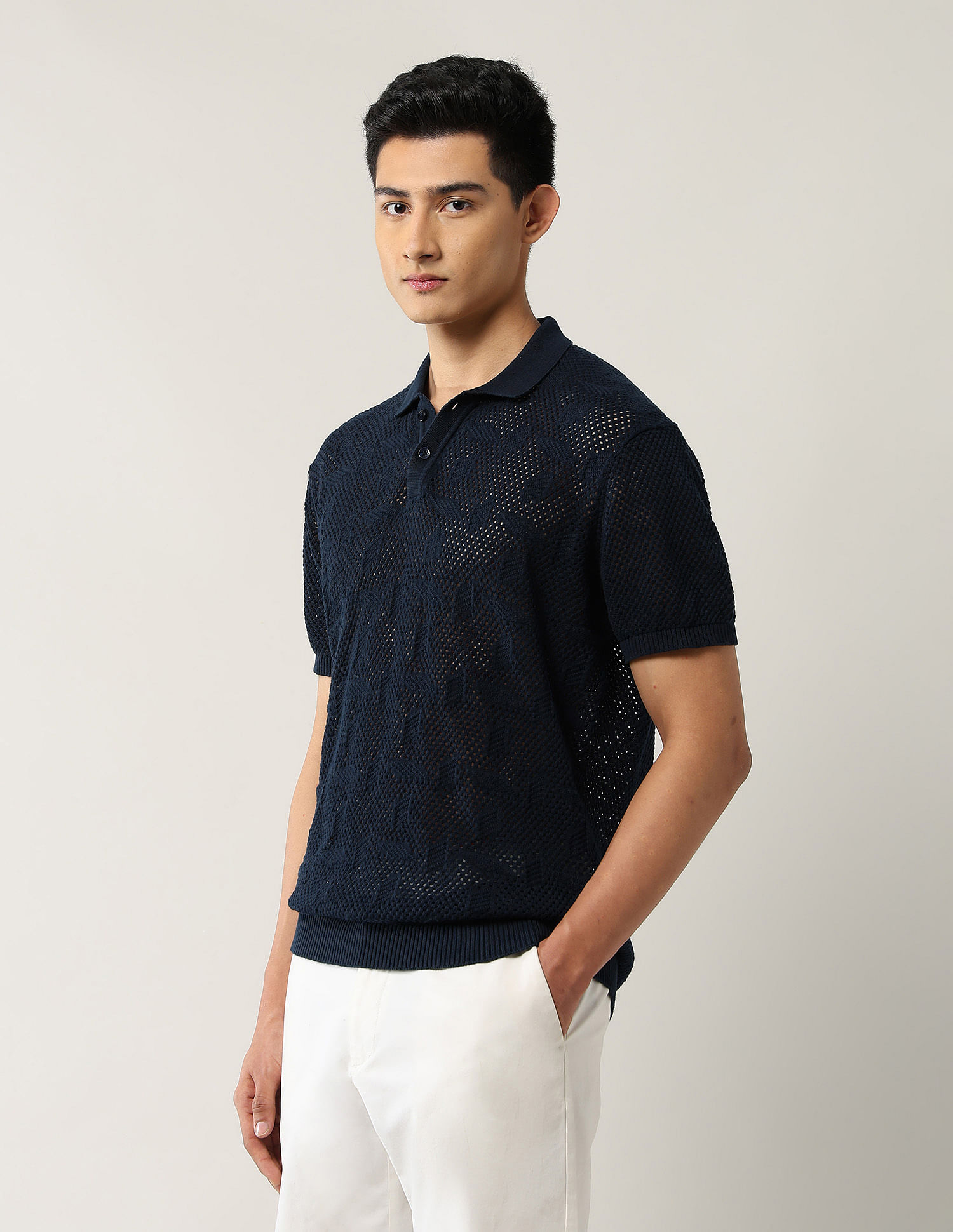 Arrow Newyork Textured Regular Fit Polo Shirt