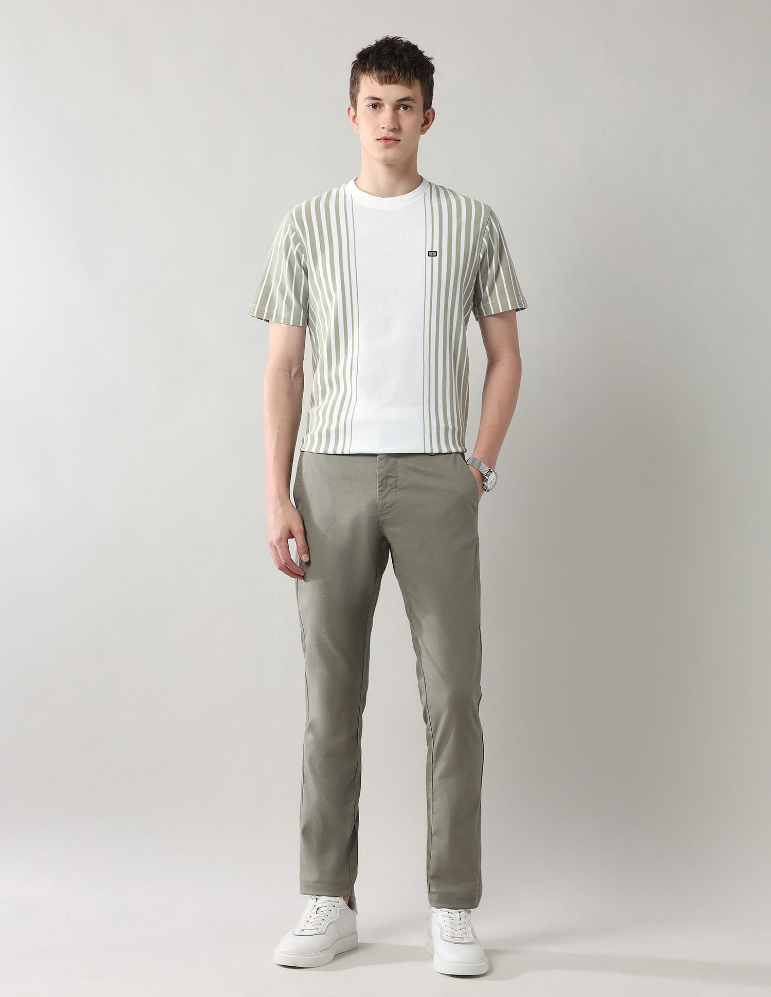 Arrow Sport Vertical Striped Spring Sorbet T-Shirt