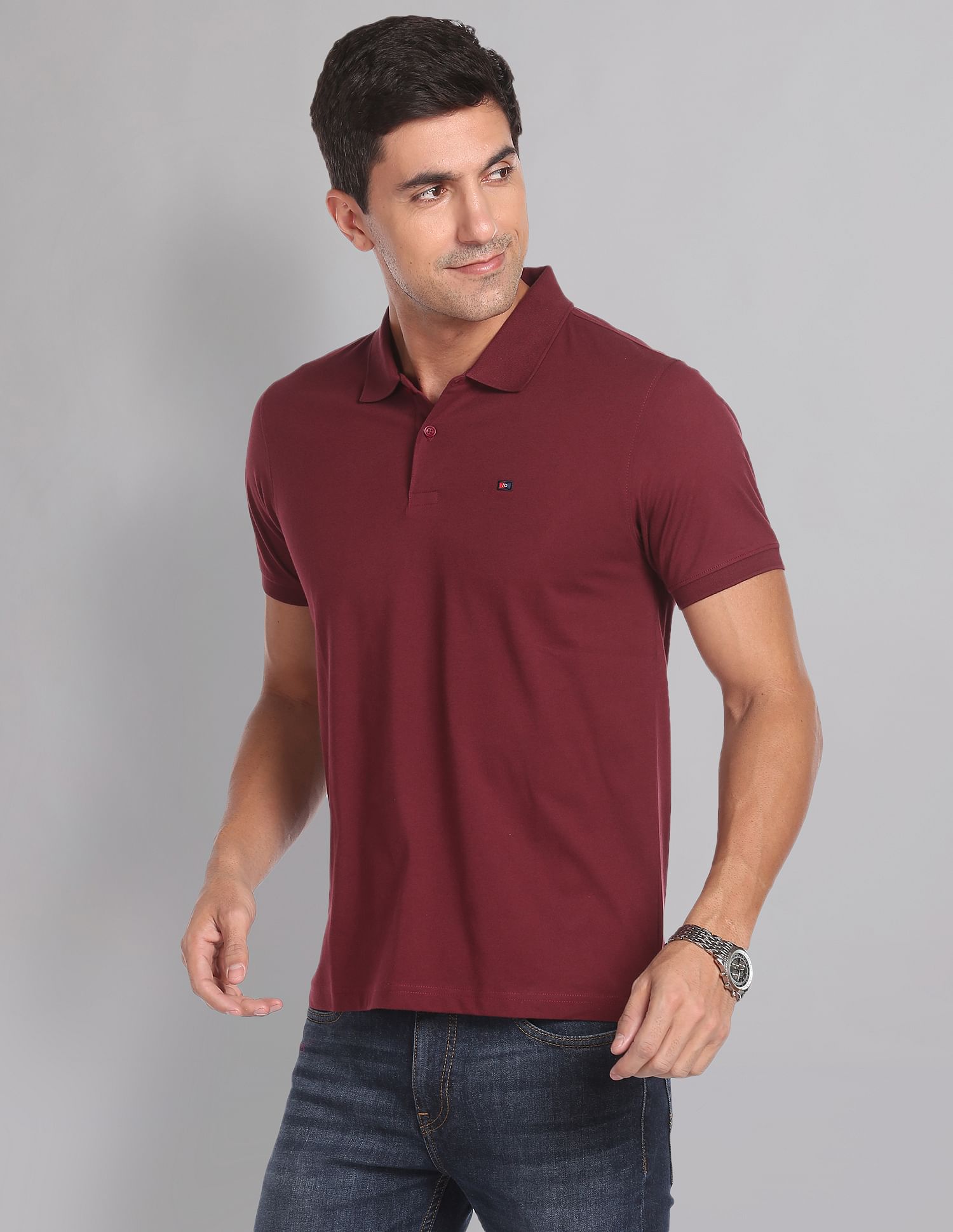 AD by Arvind Wrinkle Resistant Quick Dry Smart Polo Shirt