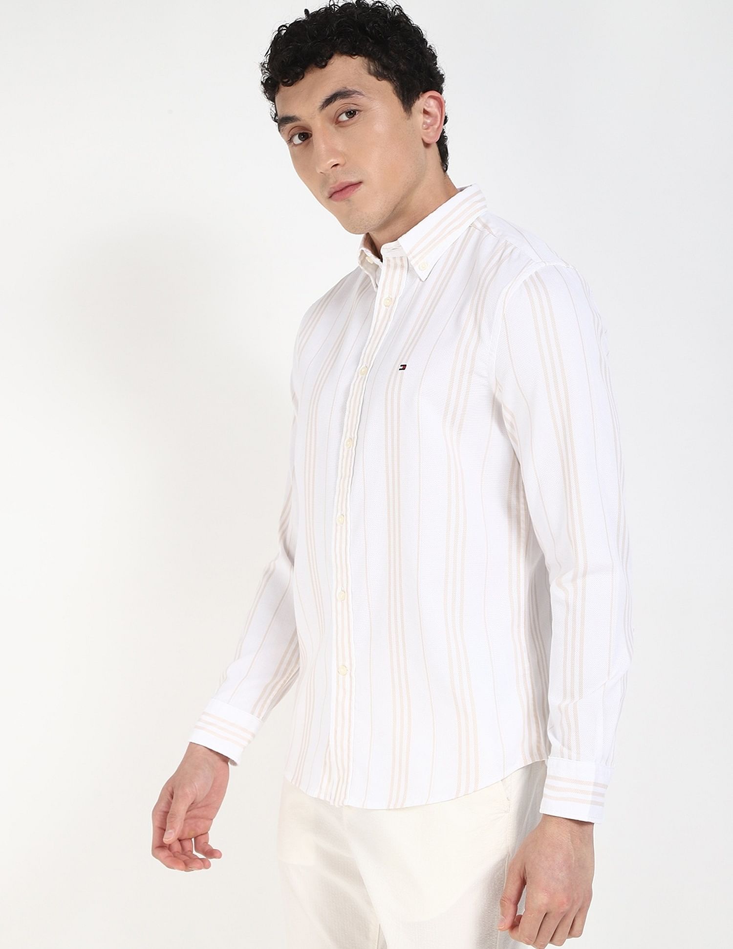 Tommy Hilfiger Striped Regular-Fit Dobby Shirt