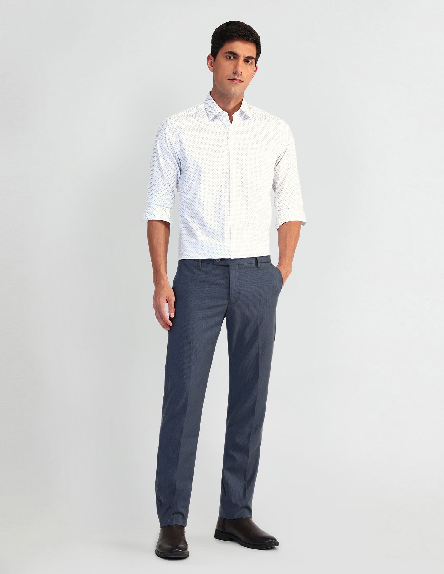 Arrow Geometric Printed Manhattan Slim Fit Shirt