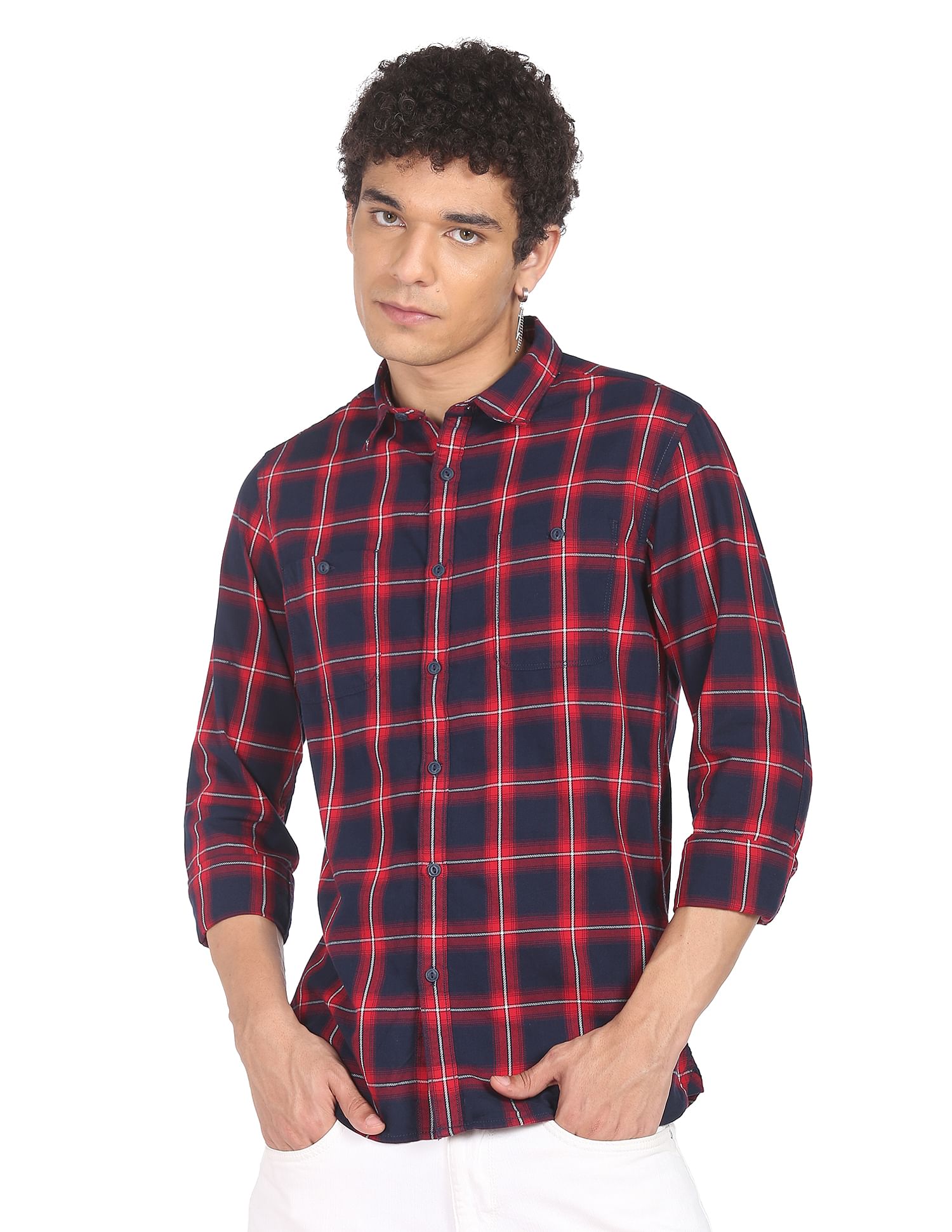 Flying Machine Tartan Check Twill Shirt