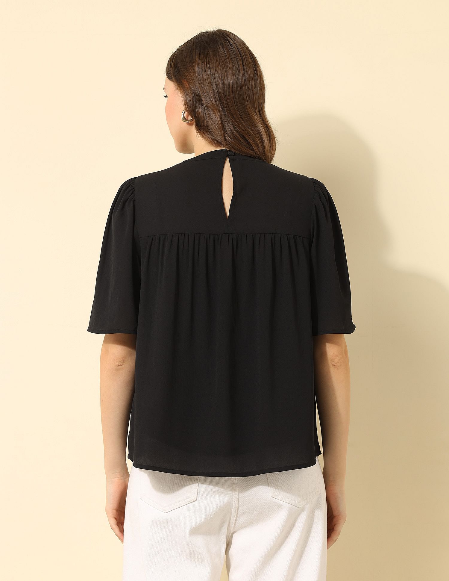 U.S. Polo Assn. Women Yoke Embroidered Top