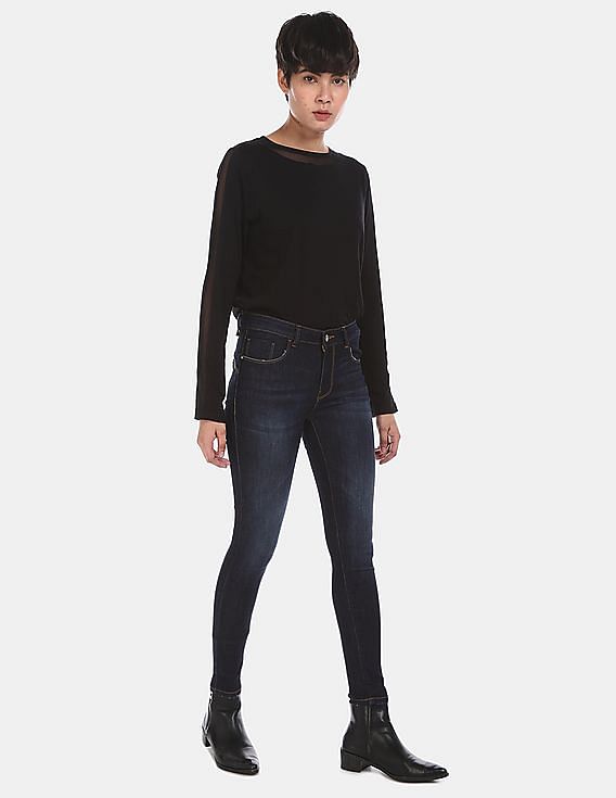Flying Machine Women Mid Rise Twiggy Super Skinny Fit Jeans
