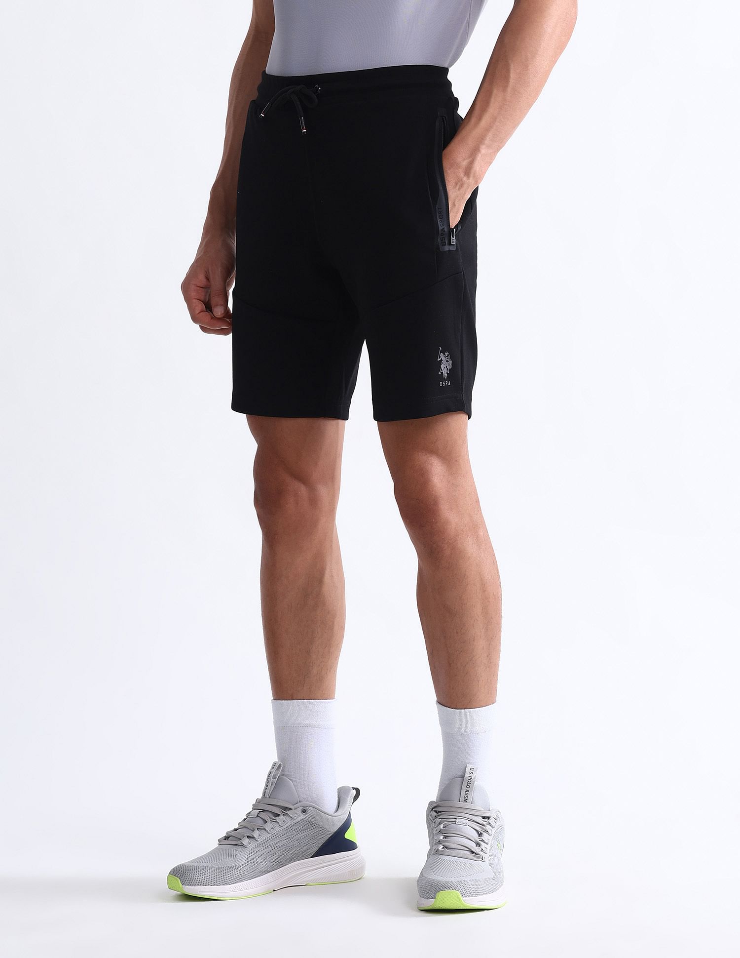 USPA Active Slim Fit Solid Active Shorts