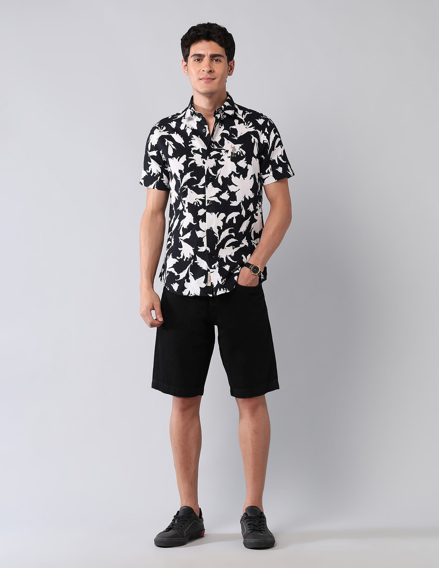 U.S. Polo Assn. Denim Co. Floral Printed Pure Cotton Shirt