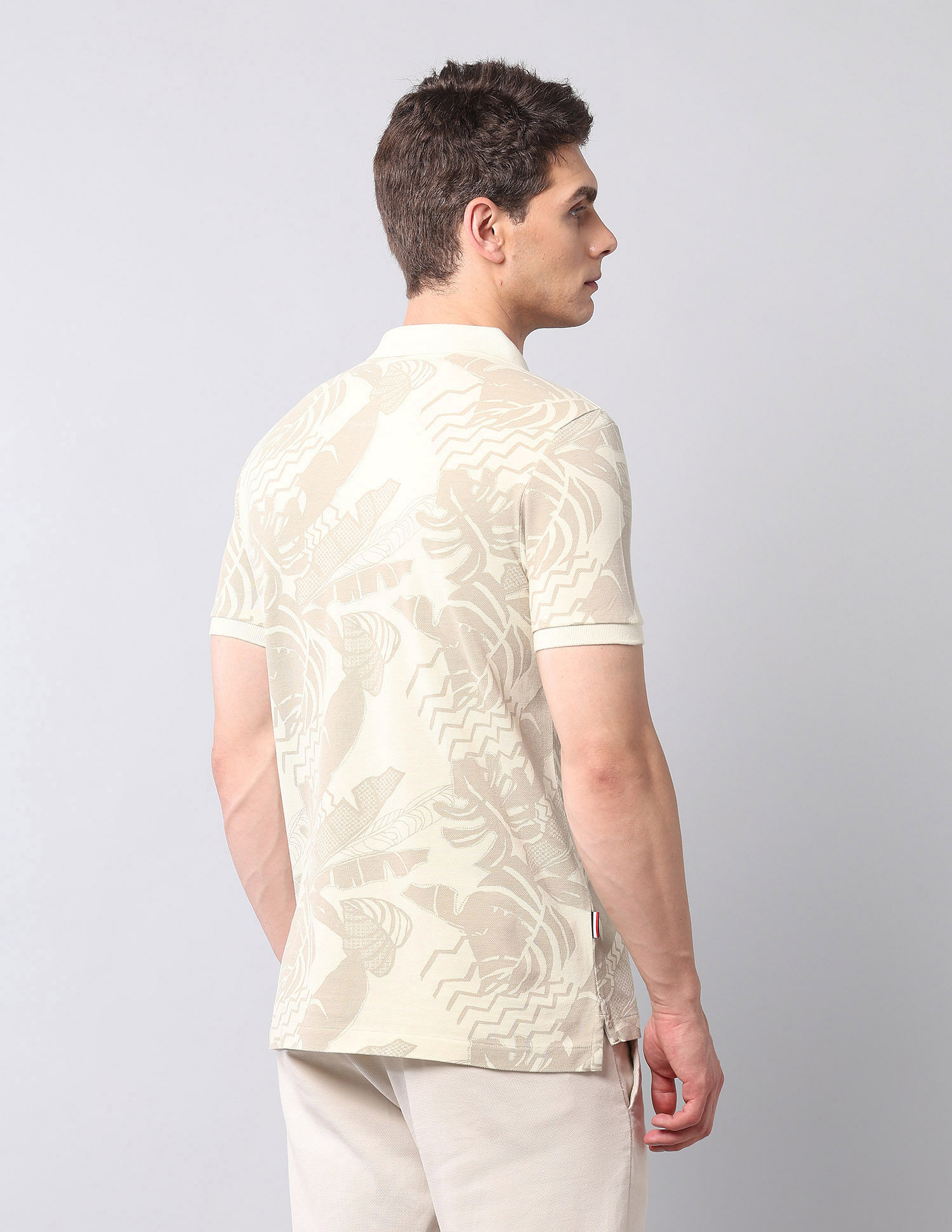 U.S. Polo Assn. Denim Co. Tropical Printed Pure Cotton Polo Shirt