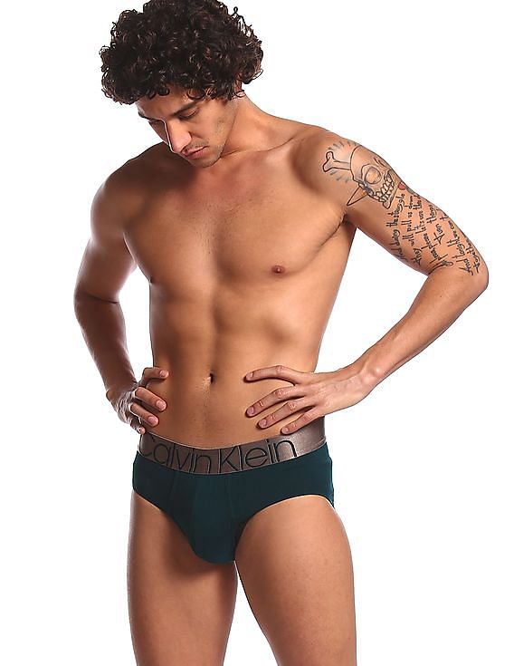 Buy Calvin Klein Underwear Men Teal Mid Rise Solid Briefs 