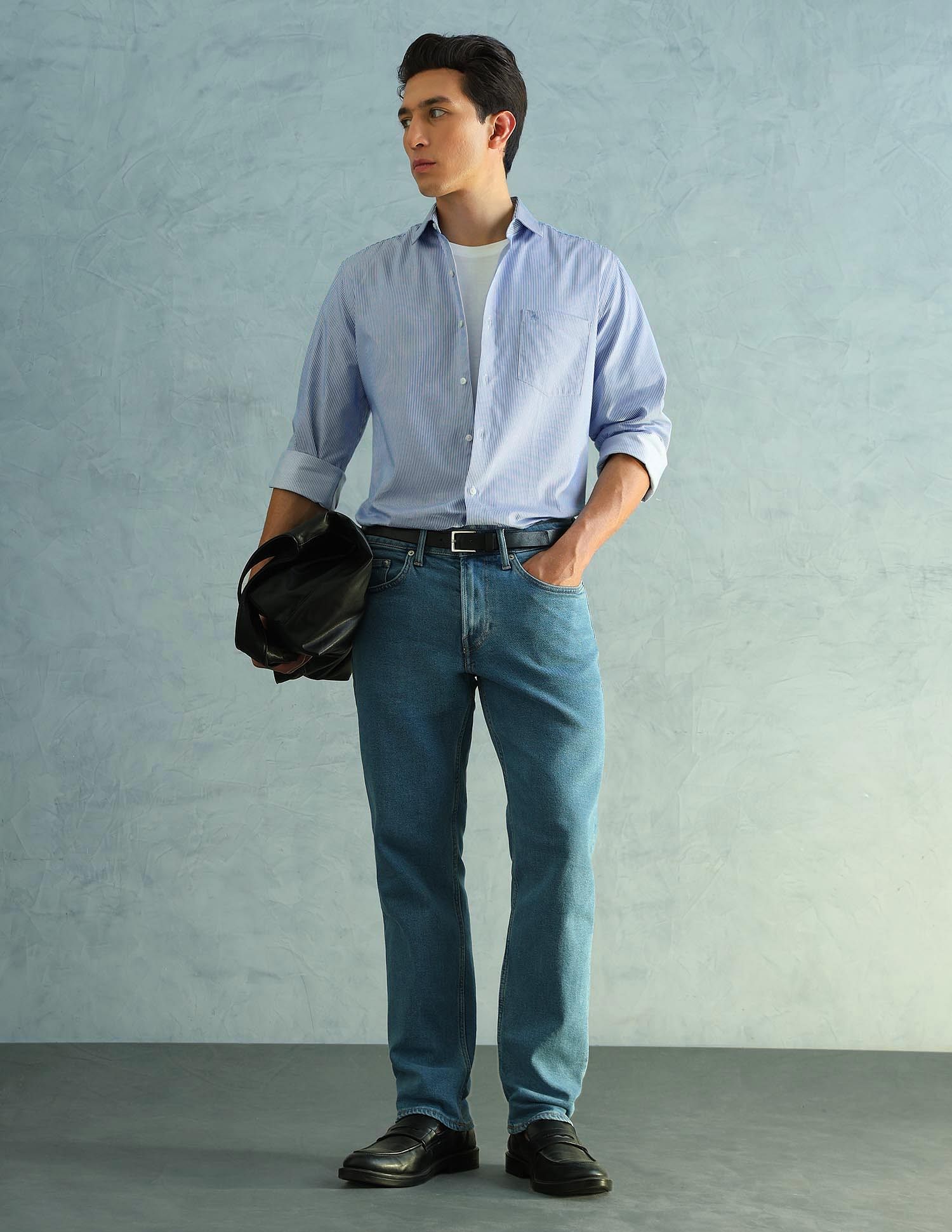 Arrow Slim Fit Striped Smart Formal Shirt