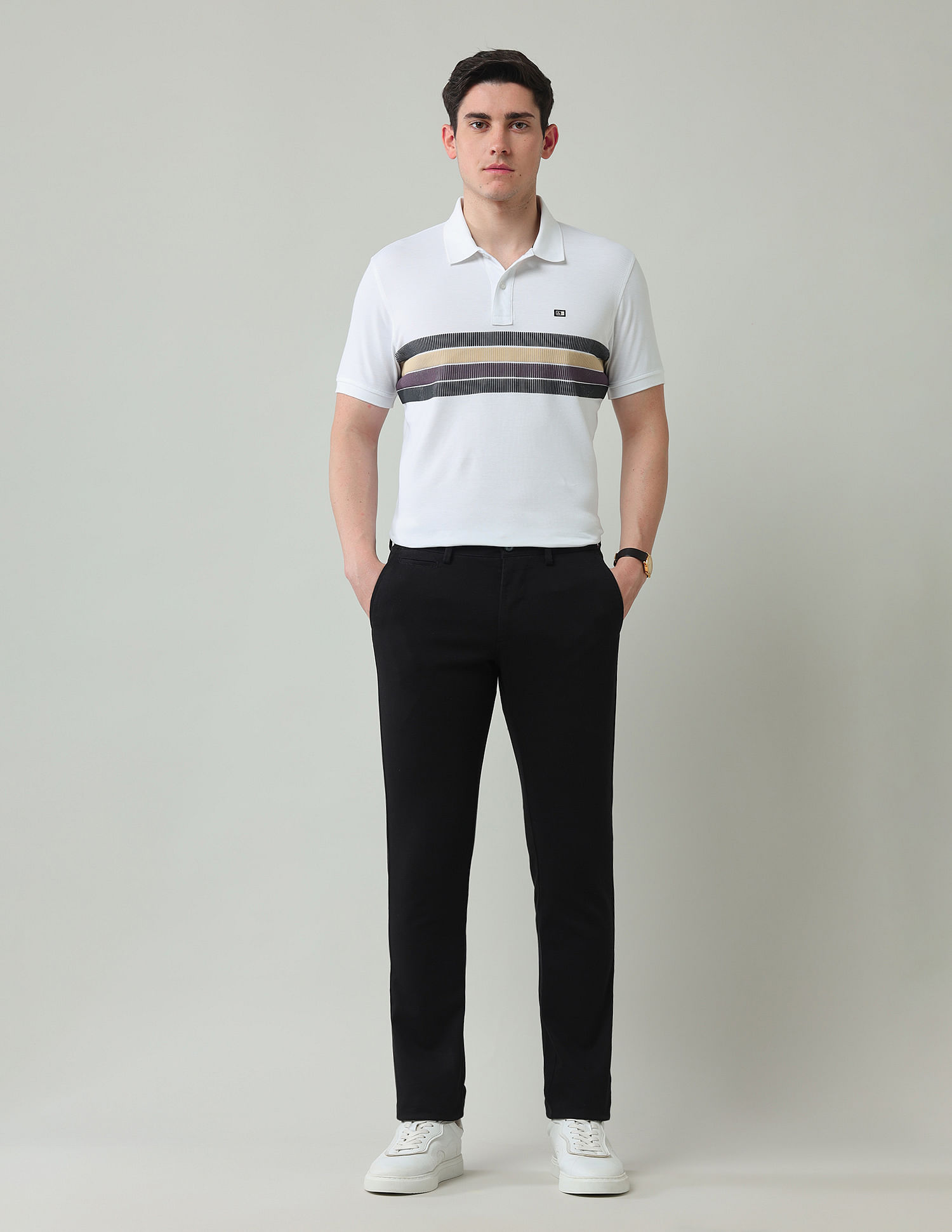 Arrow Sport Mid Rise Dobby Trousers