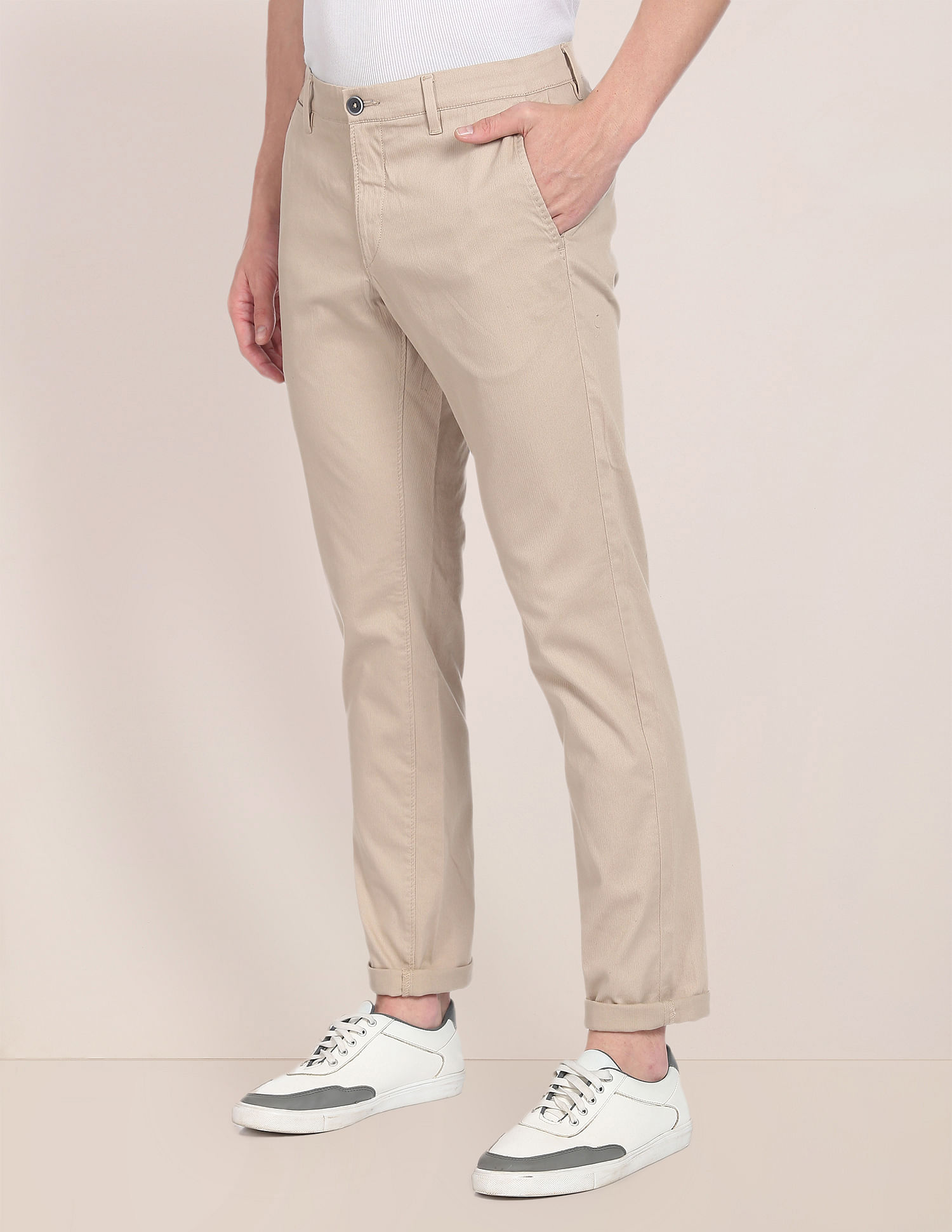 Pantalon chino 1214 beige pour Homme Grand