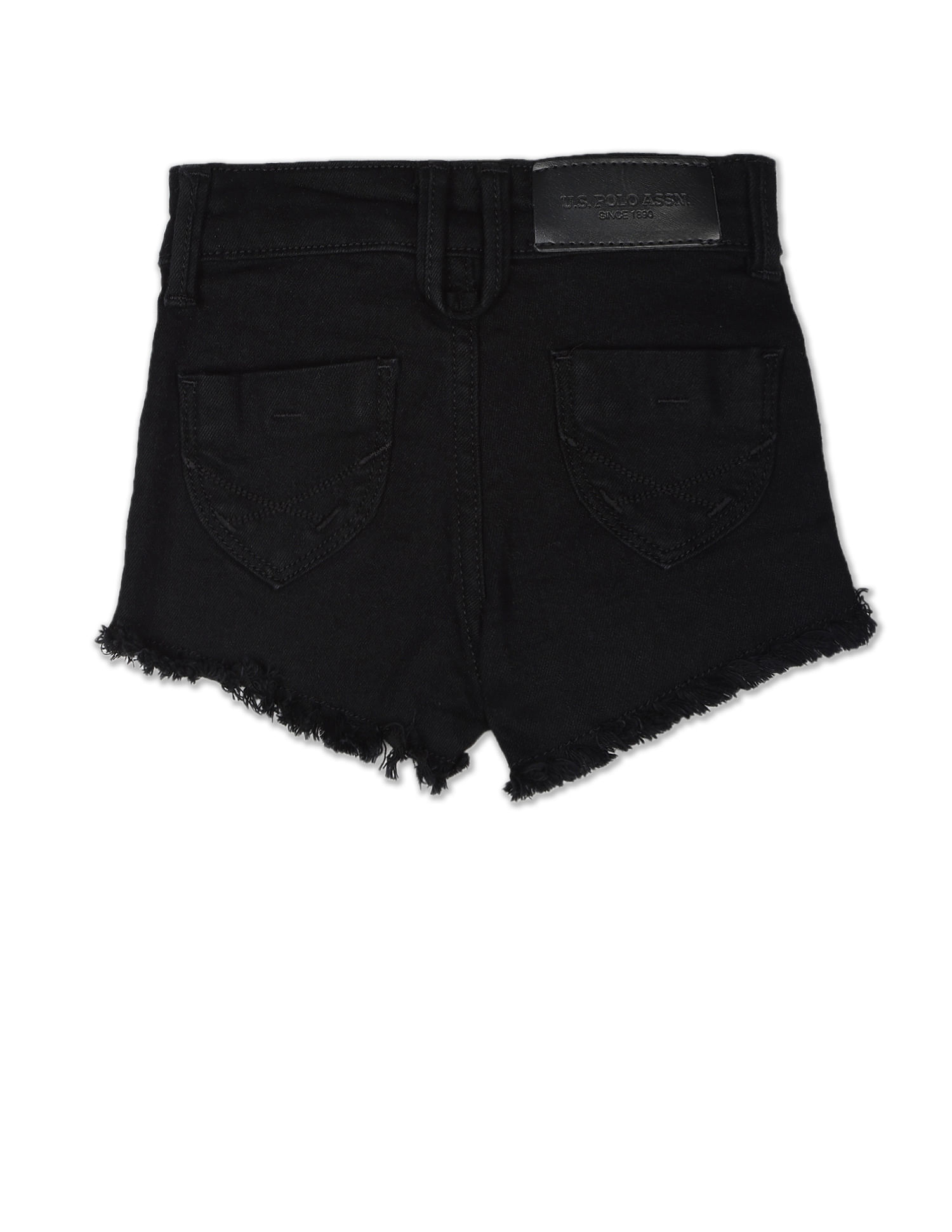 U.S. Polo Assn. Kids Mid Rise Unfinished Hem Shorts