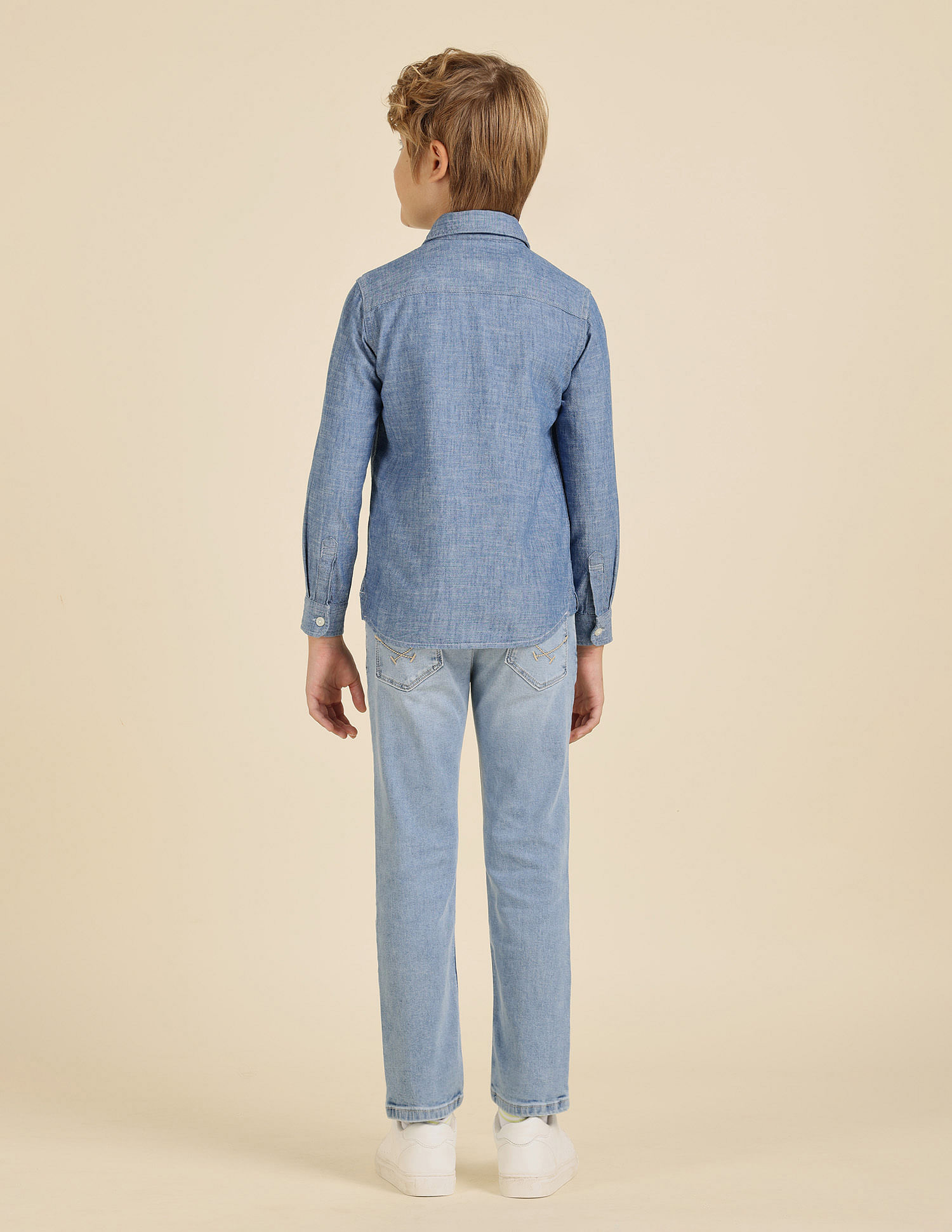 U.S. Polo Assn. Kids Boys Textured Regular Fit Shirt