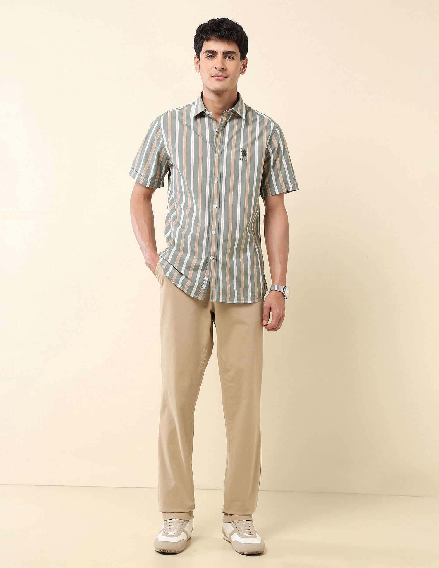 U.S. Polo Assn. Vertical Striped Pure Cotton Shirt