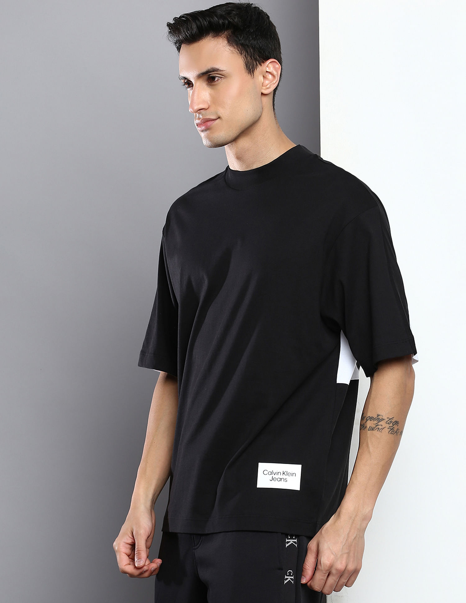 Buy Calvin Klein Jeans Bold Logo Colour Block T-Shirt