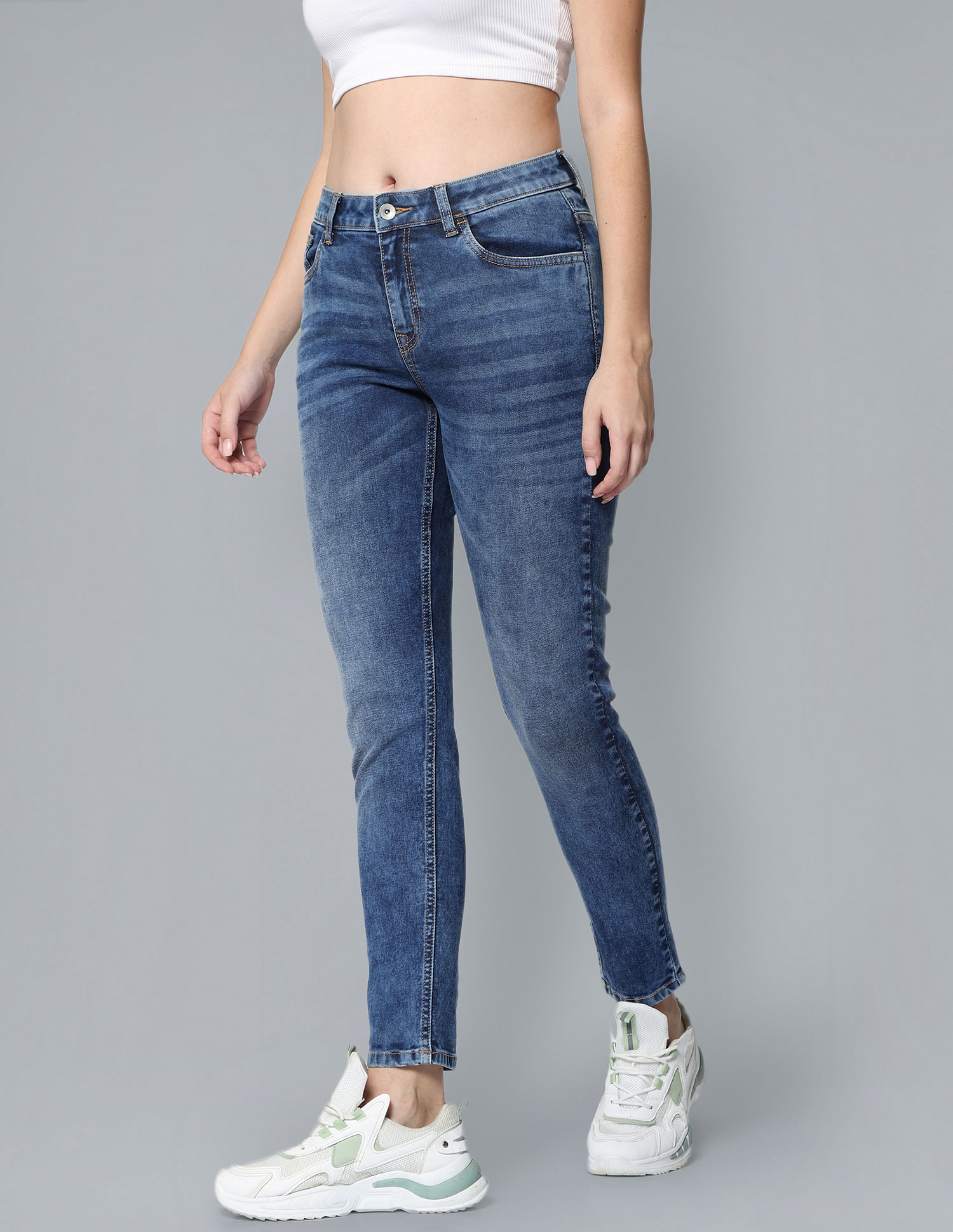 Flying Machine Women Mid Rise Veronica Skinny Fit Jeans