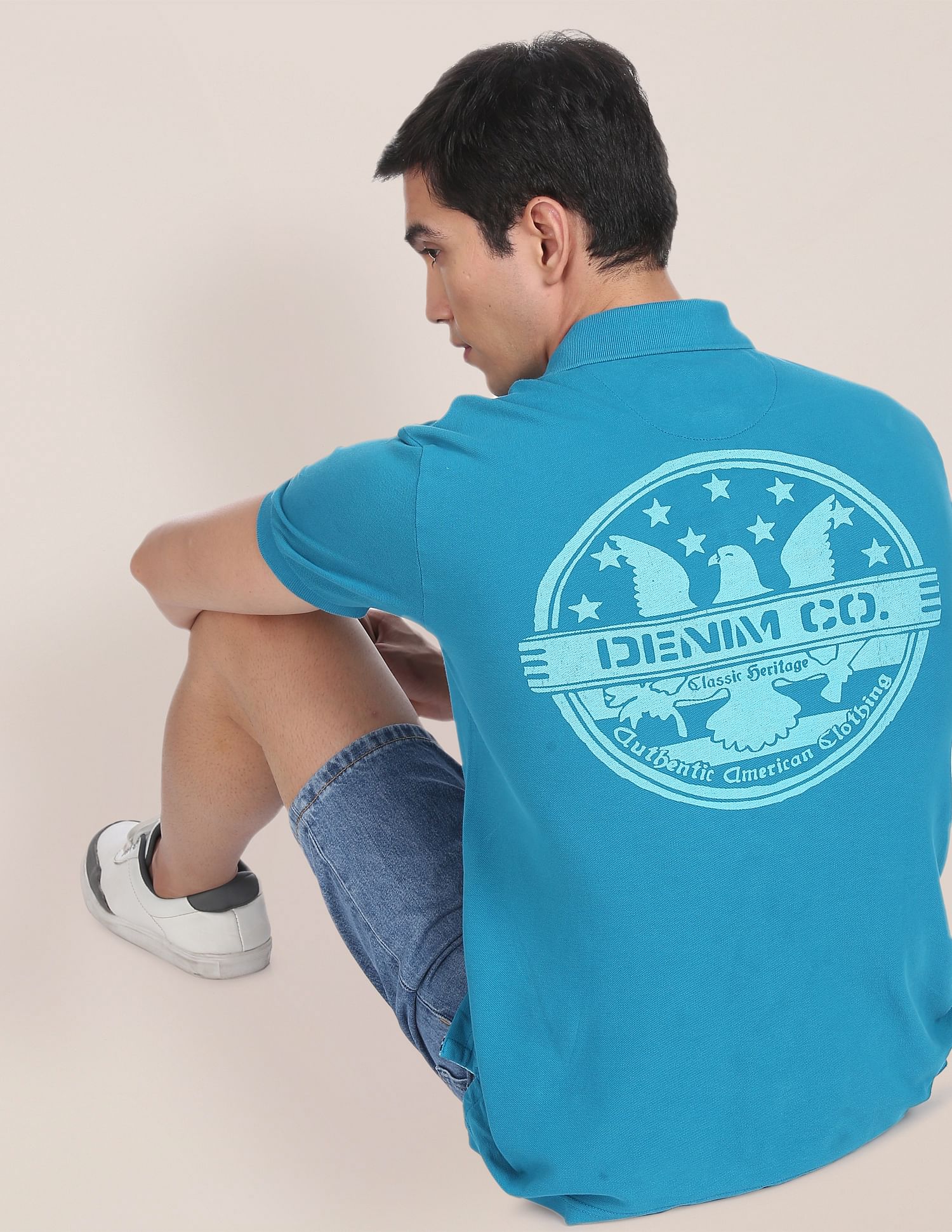 U.S. Polo Assn. Denim Co. Placement Print Pique Polo Shirt