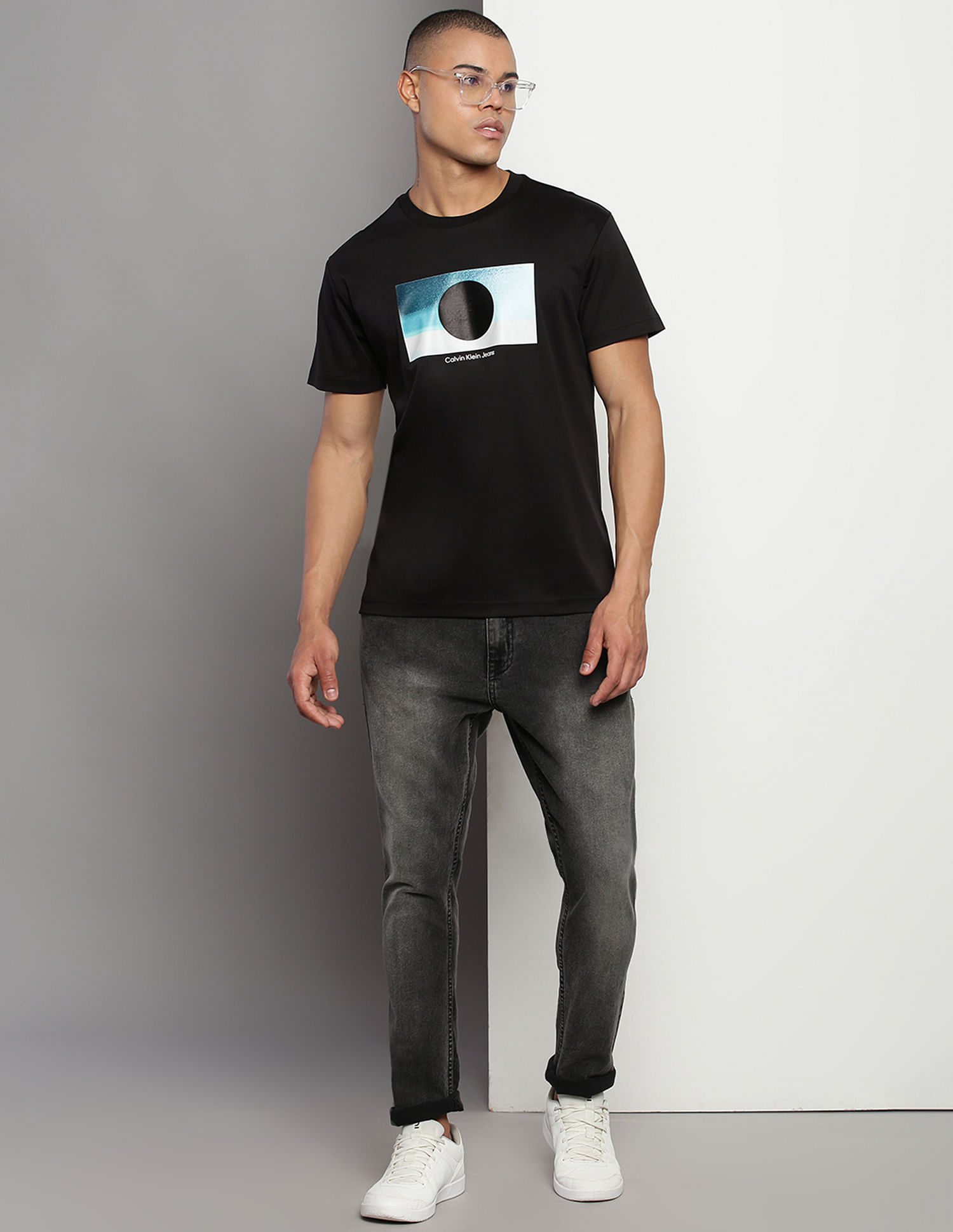 Calvin Klein Cut Out Box Graphic T-Shirt
