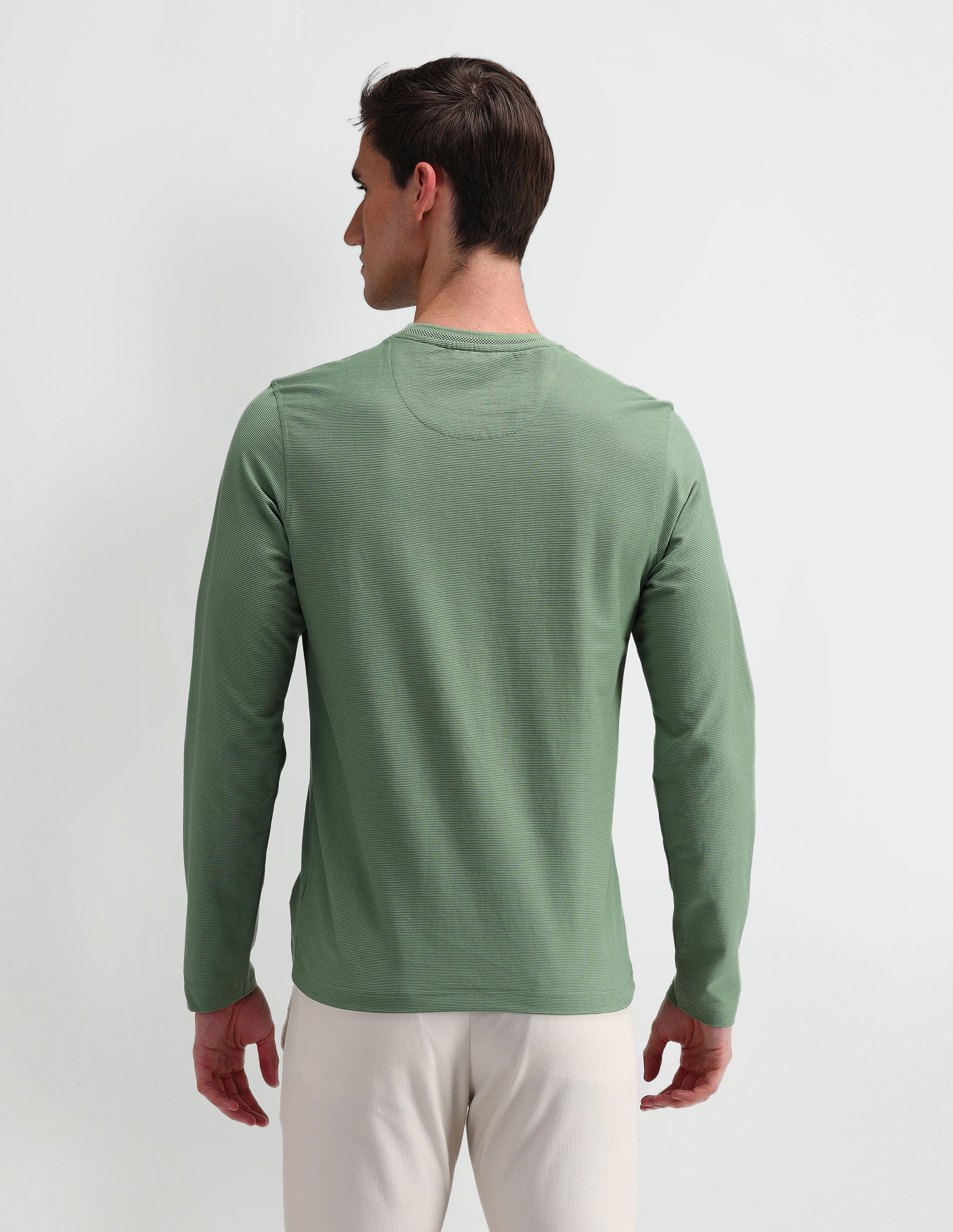 Arrow Sport Round Neck Textured T-Shirt
