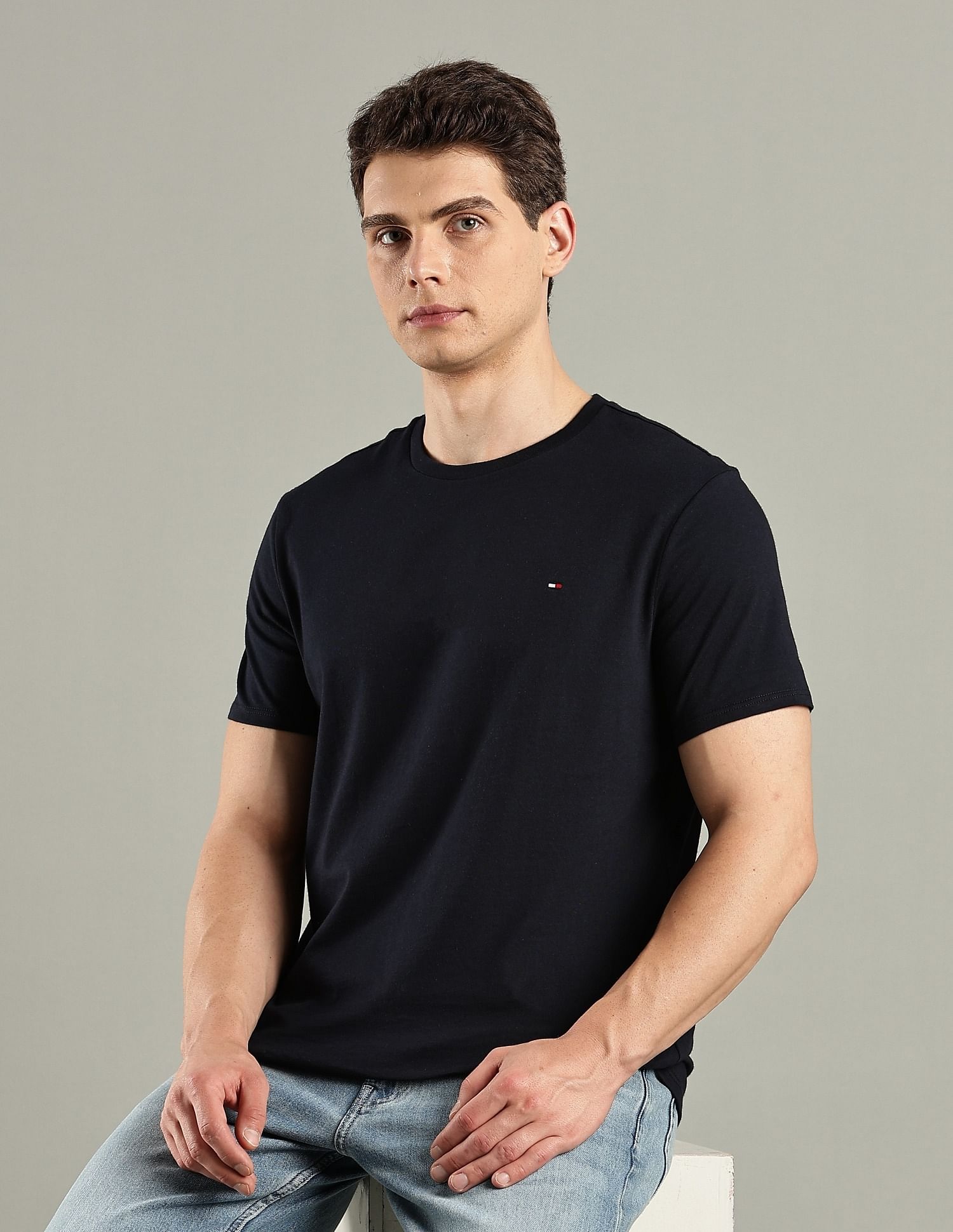 Tommy Hilfiger Solid Regular-Fit Cotton T-Shirt