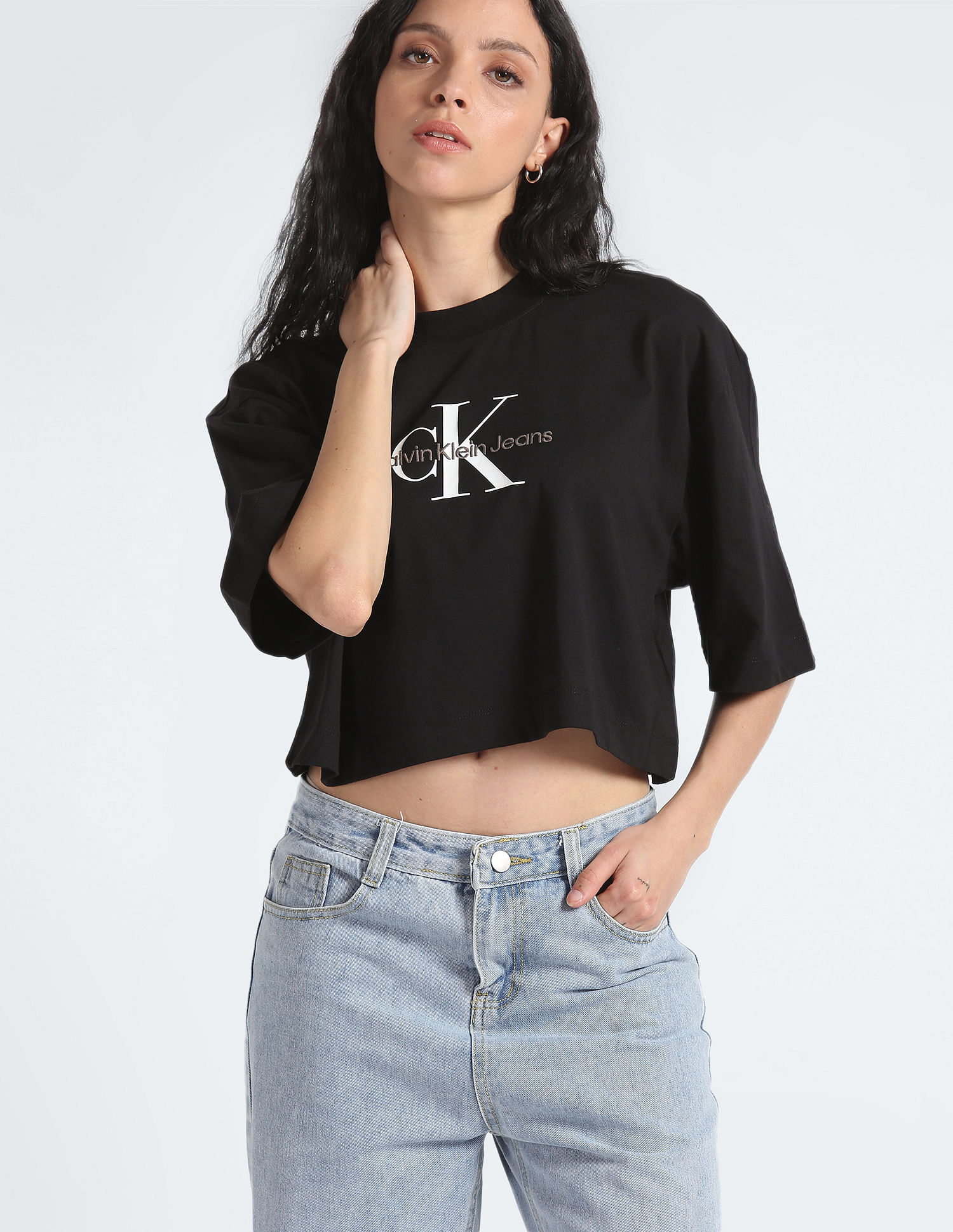 Calvin Klein Jeans Monologo Cropped T-Shirt