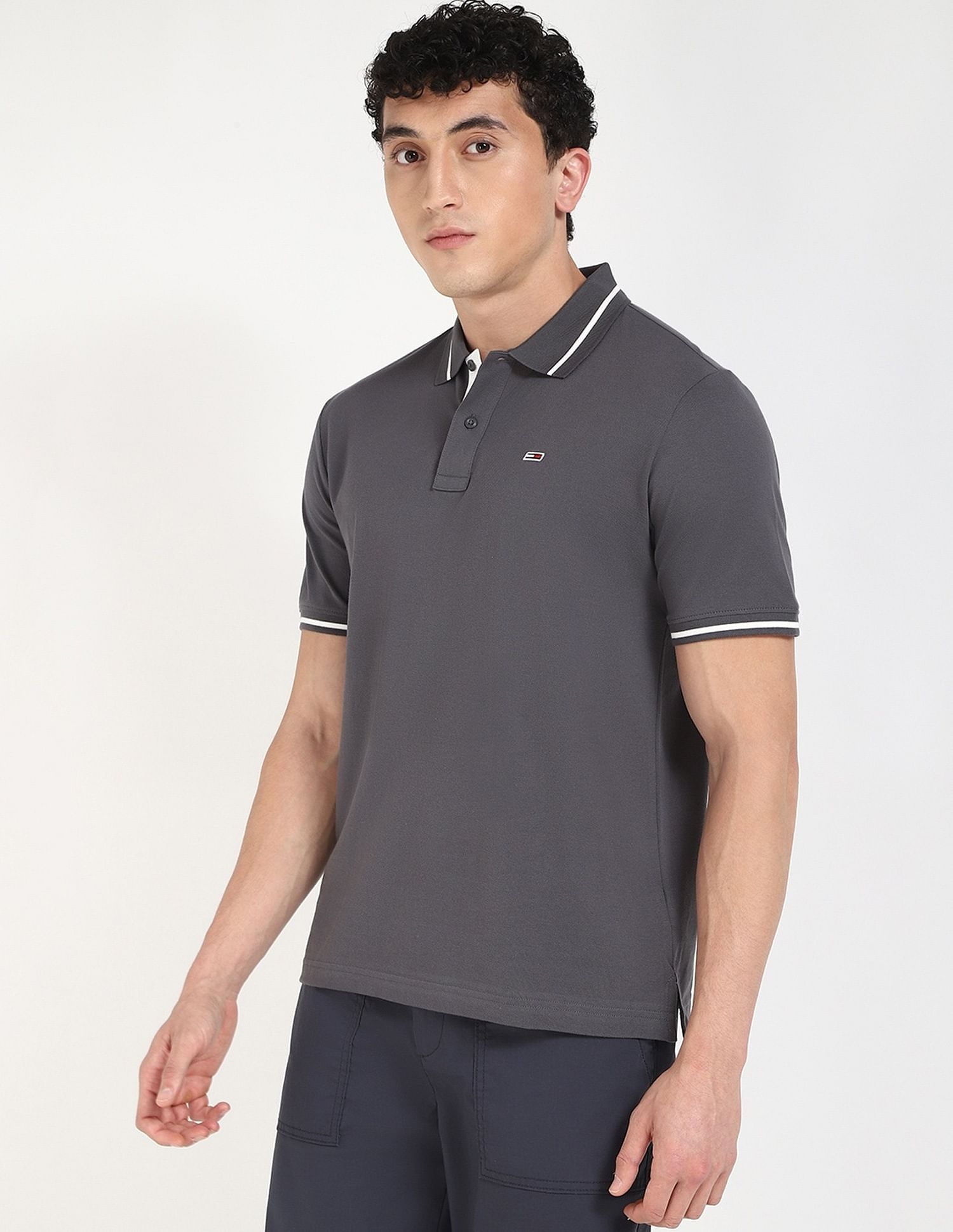 Tommy Hilfiger Solid Regular-Fit Cotton Polo Shirt