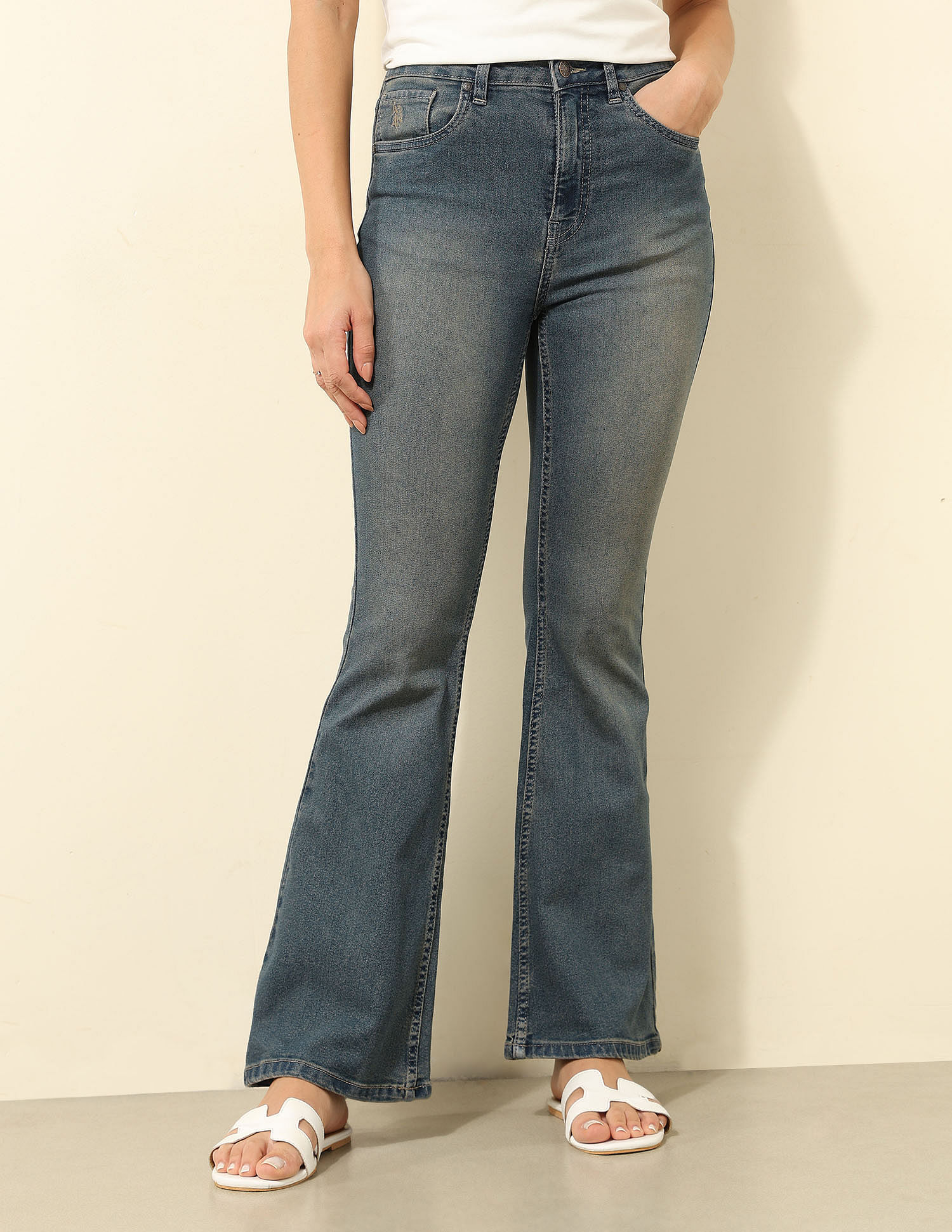 U.S. Polo Assn. Women High Rise Extreme Flare Fit Jeans