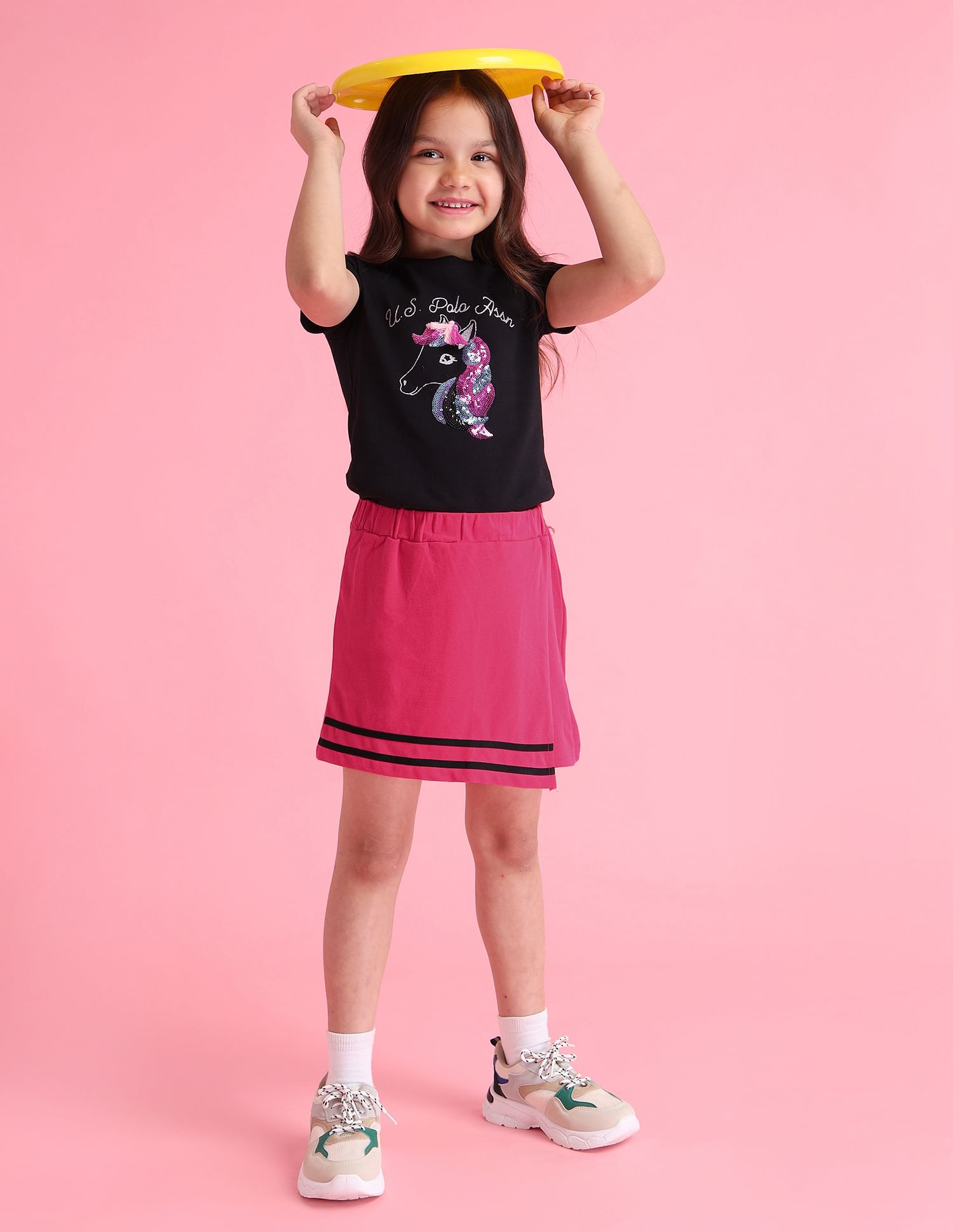 U.S. Polo Assn. Kids Girls Cotton Knit Skorts