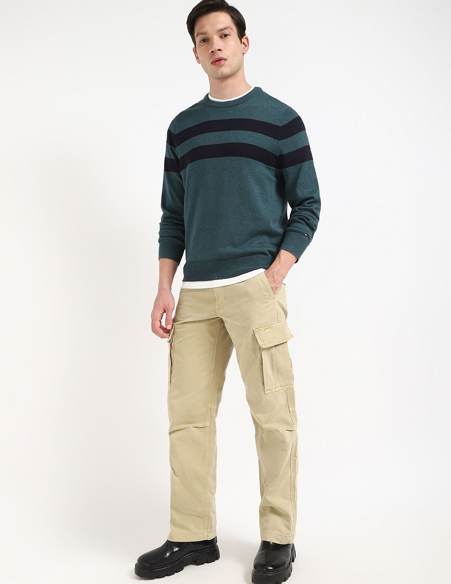 Tommy Hilfiger Striped Regular-Fit Cotton Sweater