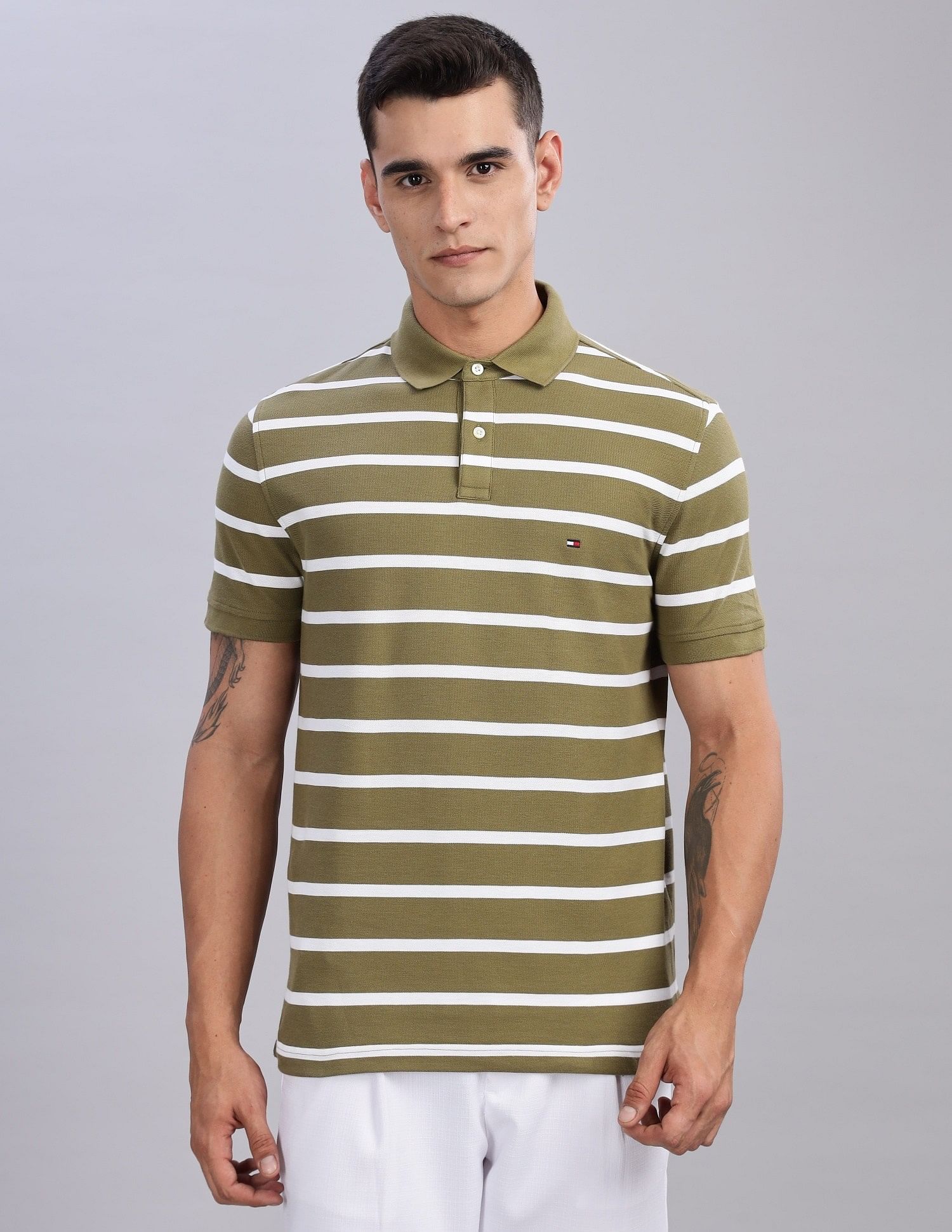 Tommy Hilfiger Striped Regular-Fit Cotton Polo Shirts
