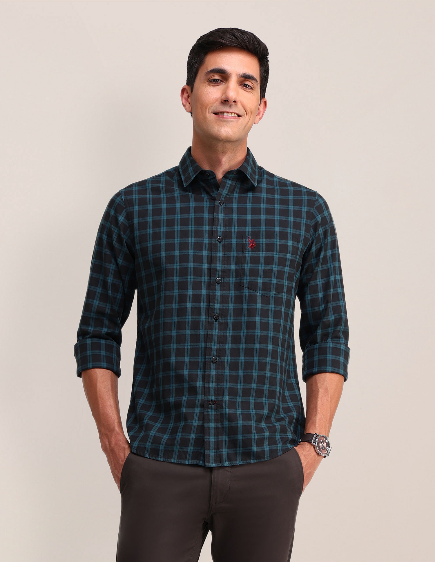 U.S. Polo Assn. Dupplin Checked Twill Shirt