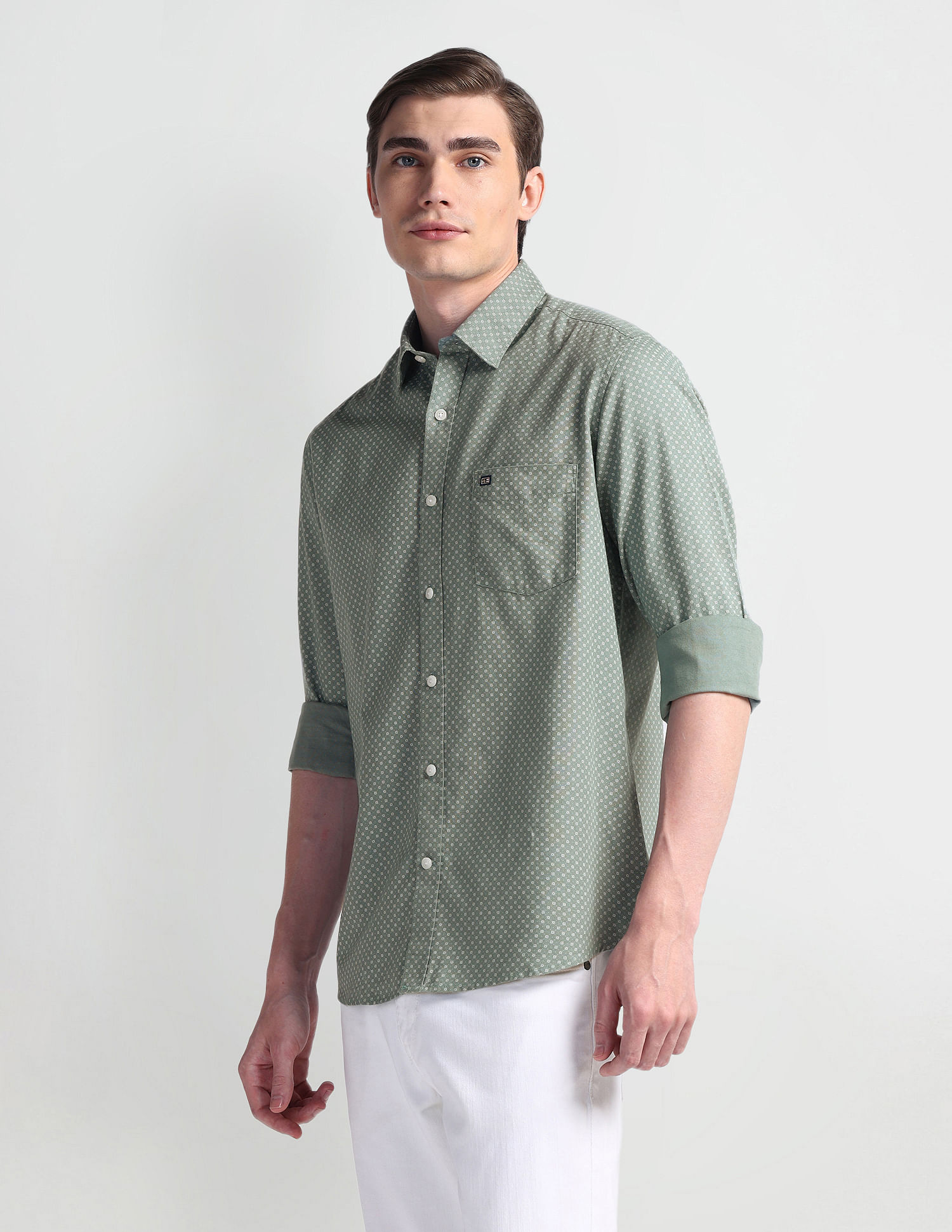 Arrow Sport All Over Print Manhattan Slim Fit Shirt