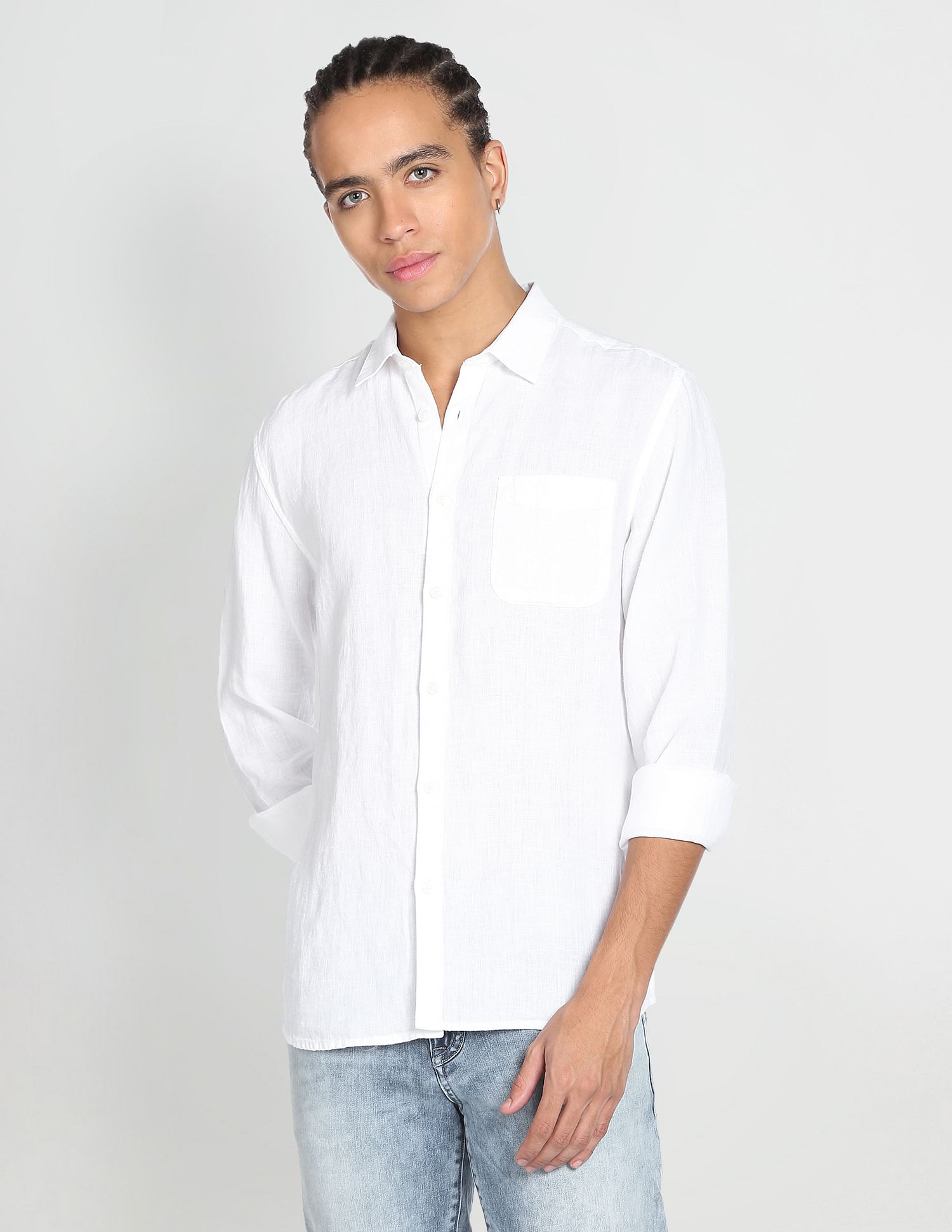 Flying Machine Linen Slim Fit Shirt