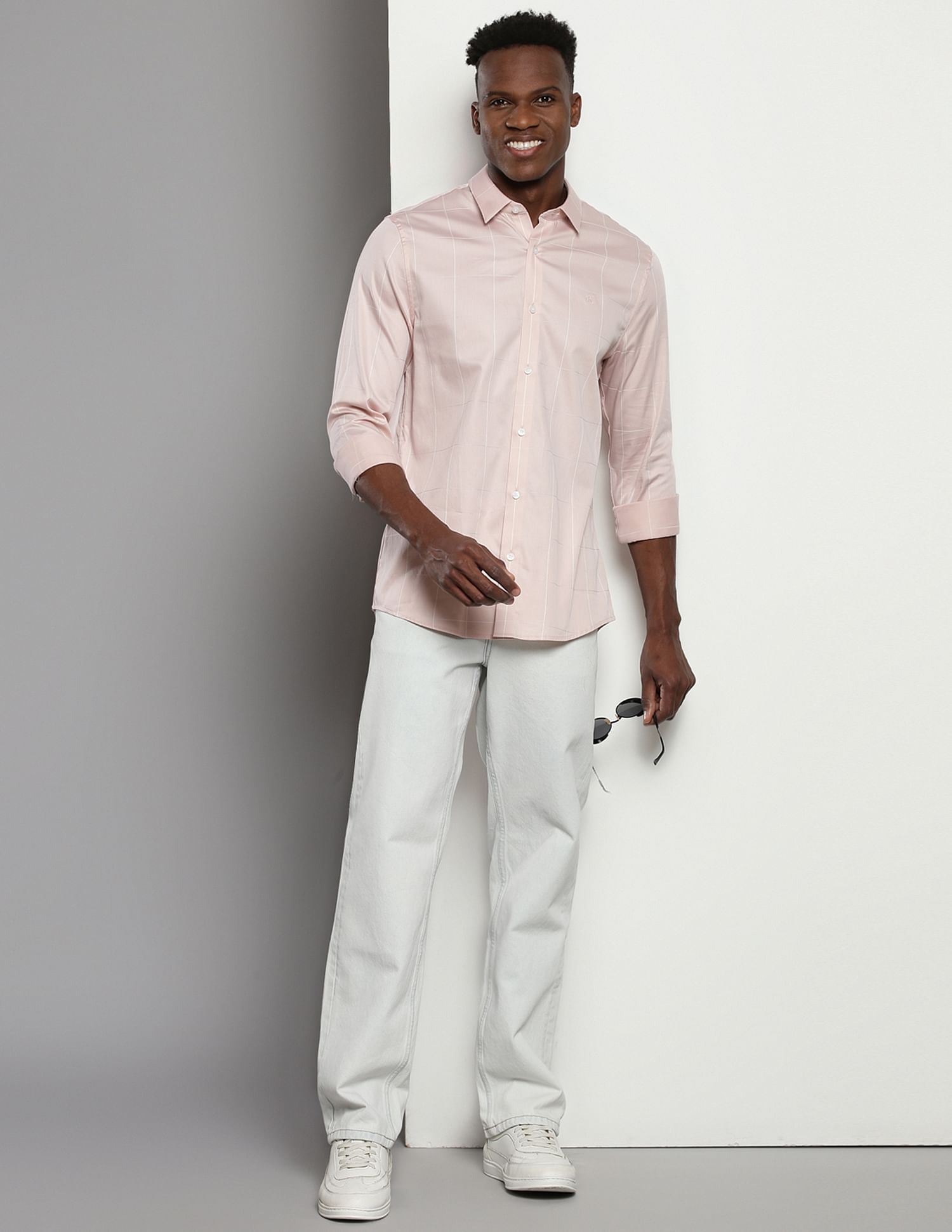 Calvin Klein Sateen Windowpane Check Shirt