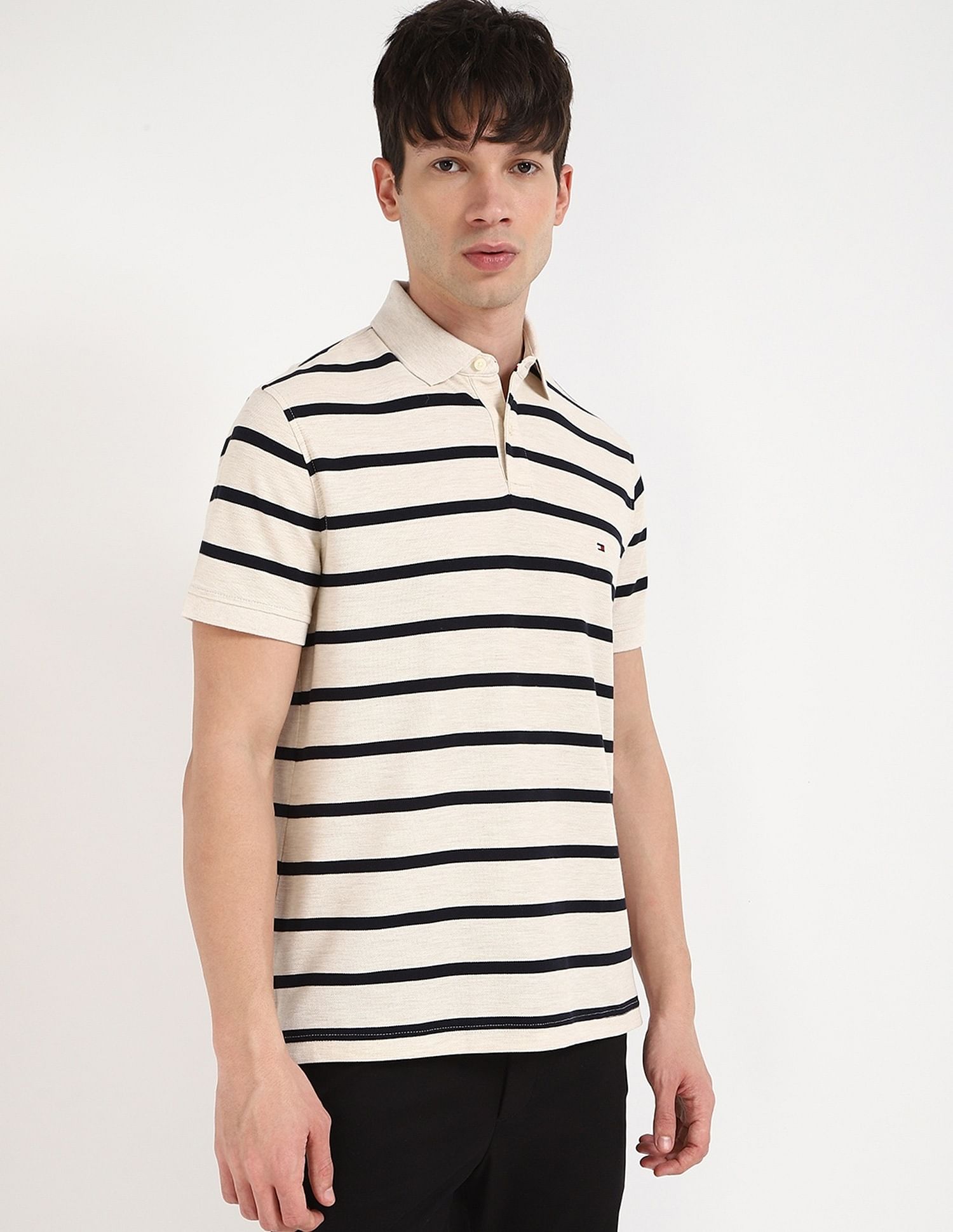 Tommy Hilfiger Striped Regular-Fit Cotton Polo Shirt
