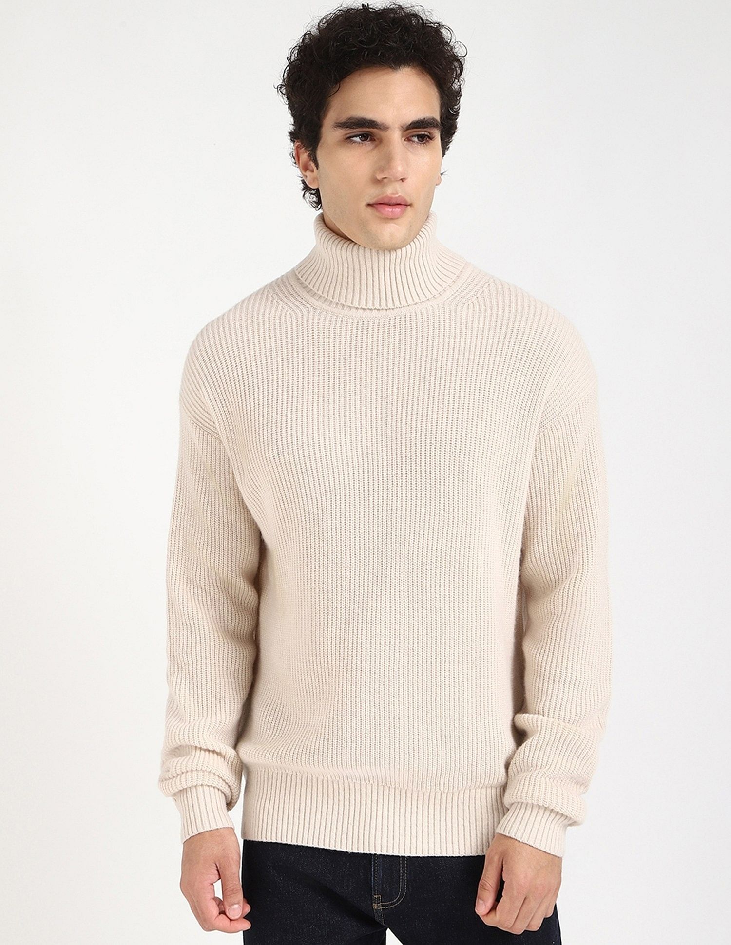 Calvin Klein Jeans Solid Regular-Fit Wool Sweater
