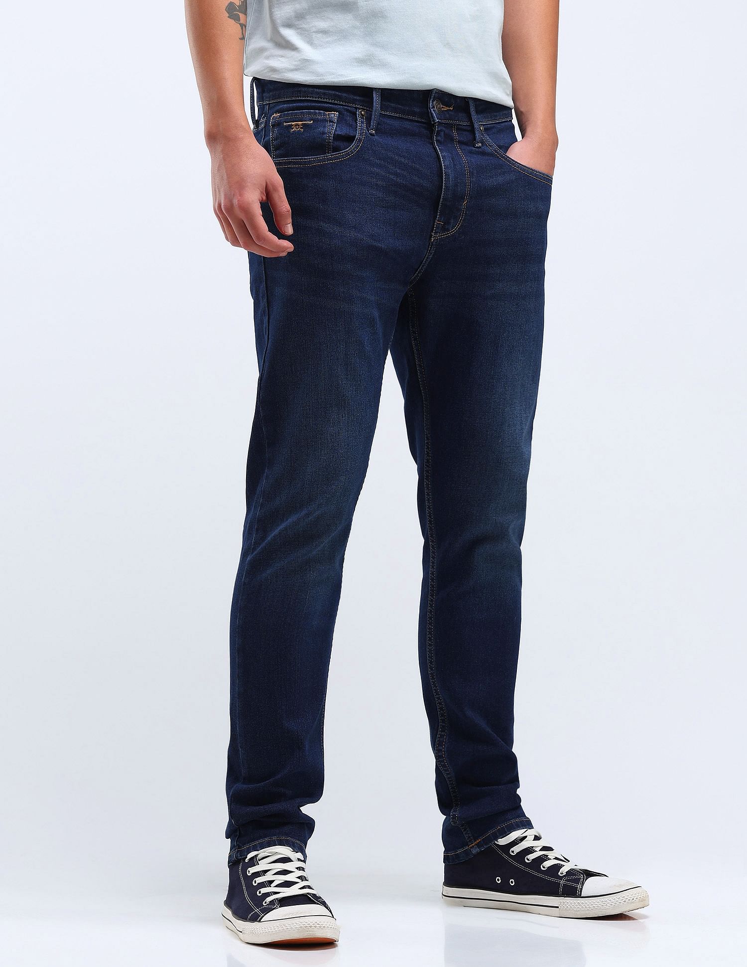 Flying Machine Slash Slim Tapered Stone Wash Jeans