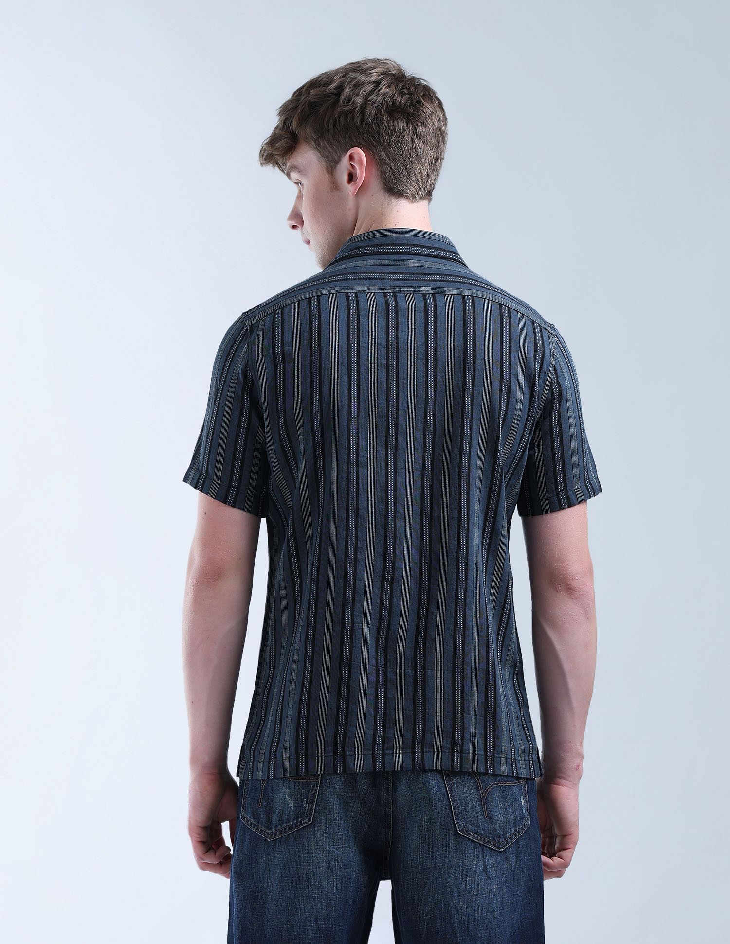 Flying Machine Vertical Striped Color Of Home Shirt