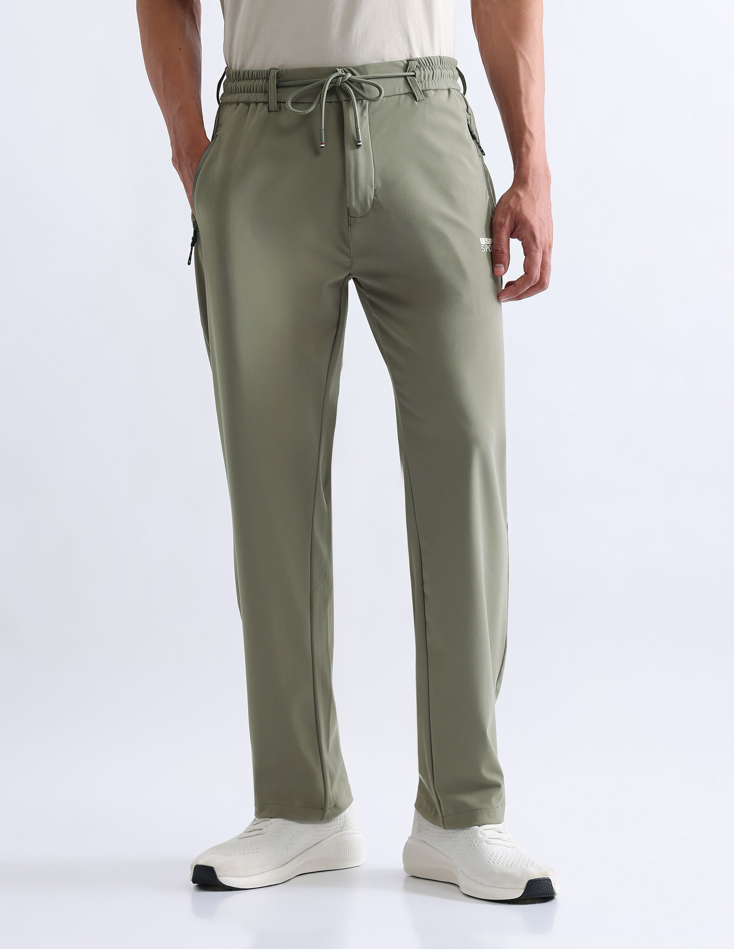 USPA Active Solid Regular Fit Active Track Pants