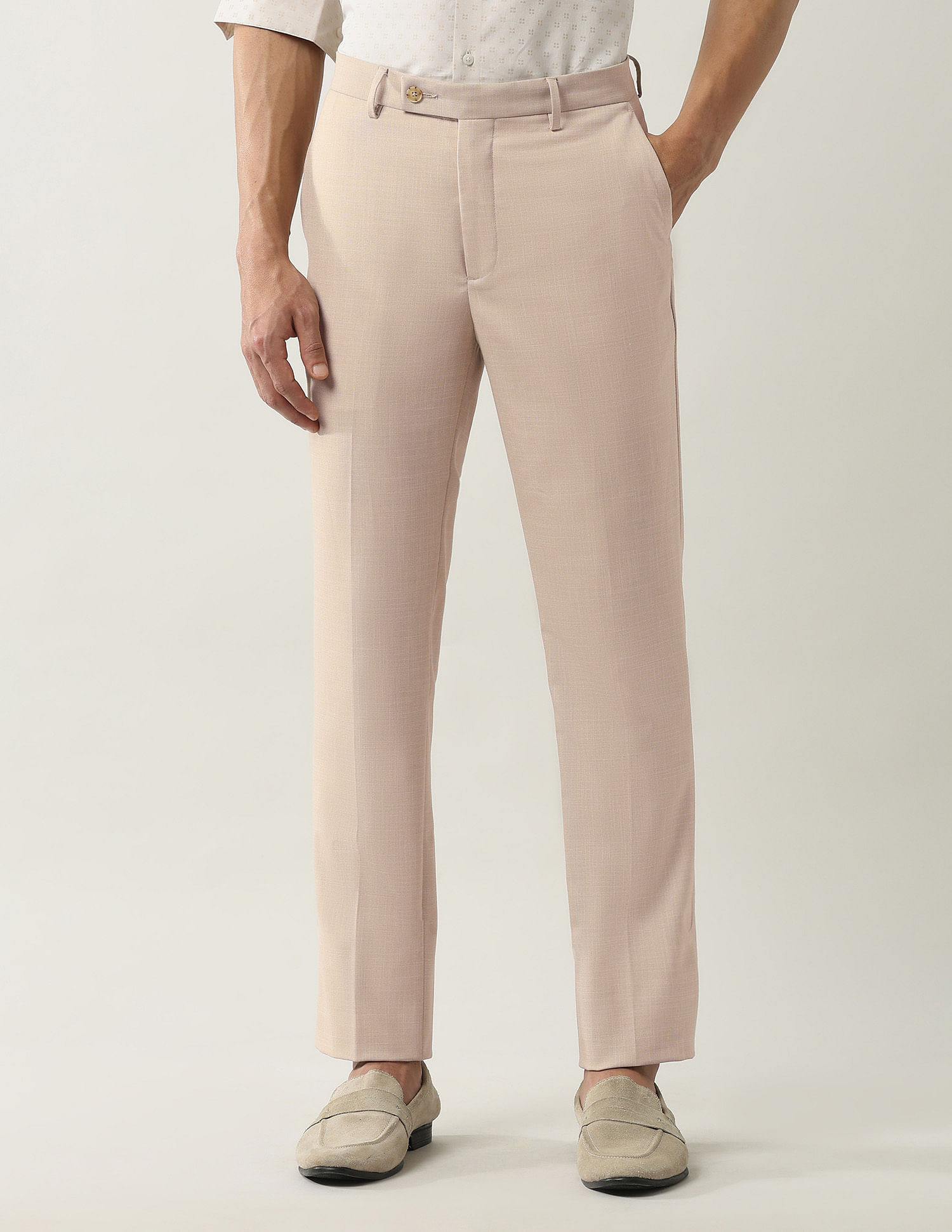 Arrow Slim Fit Dobby Weave Autoflex Trousers