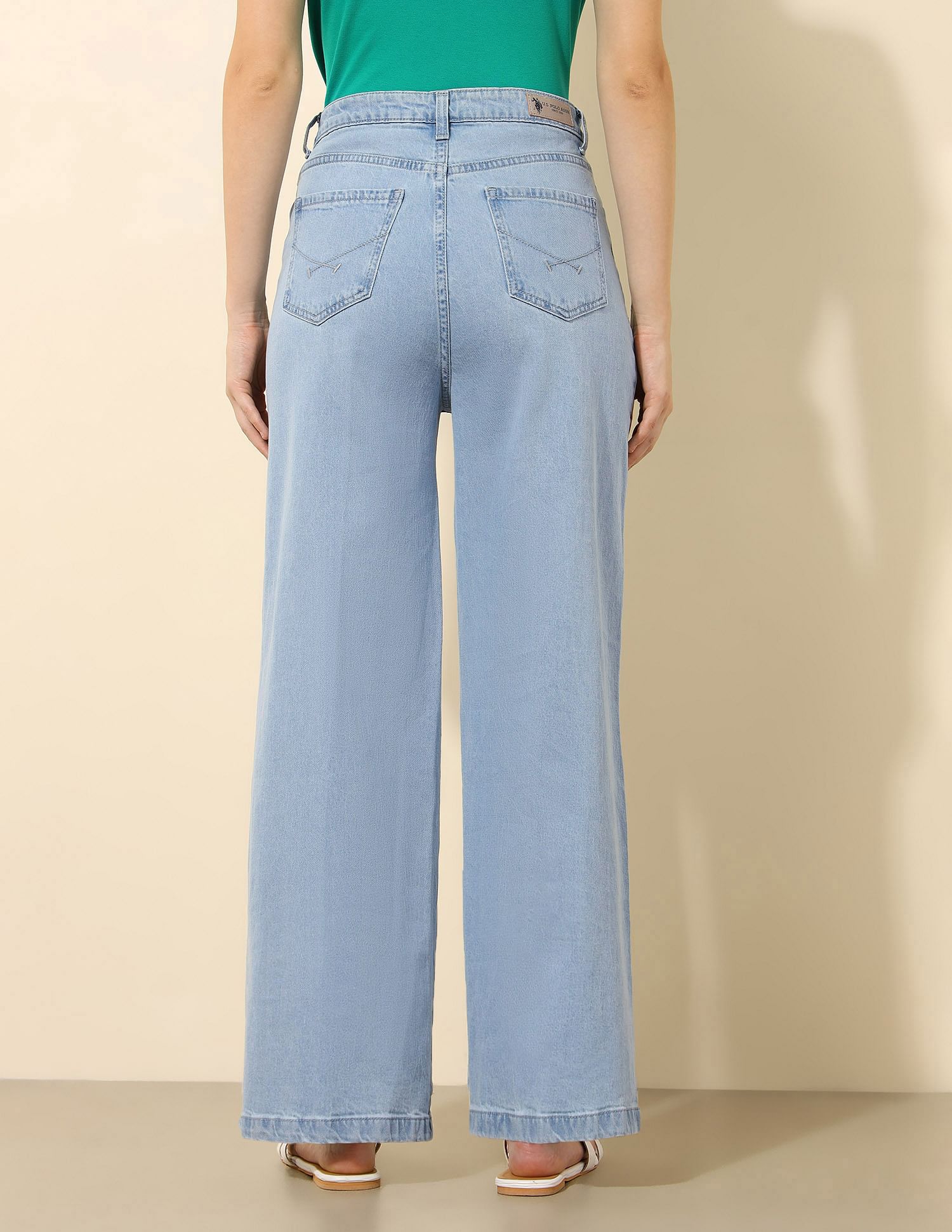 U.S. Polo Assn. Women High Rise Wide Leg Jeans