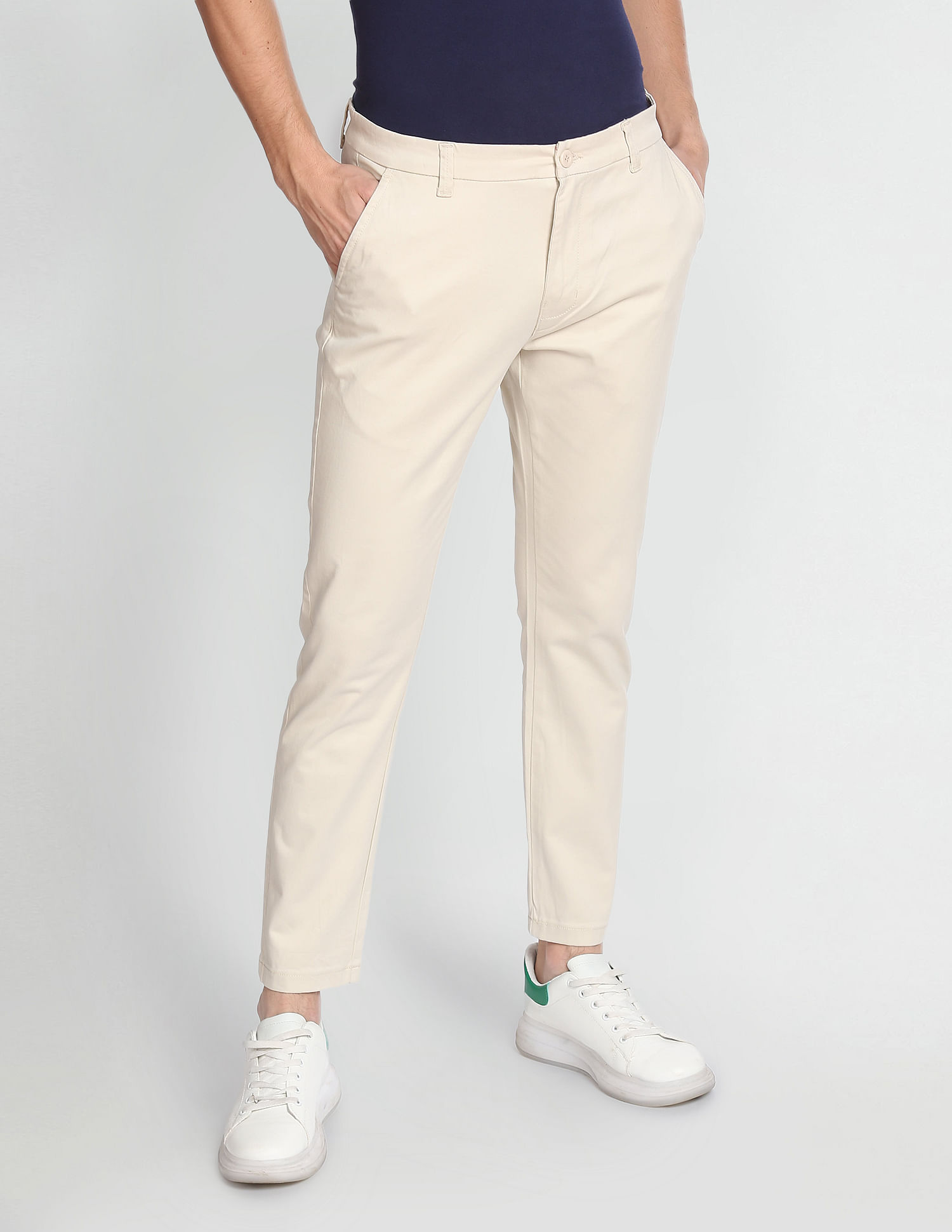Flying Machine Slim Tapered Solid Trousers