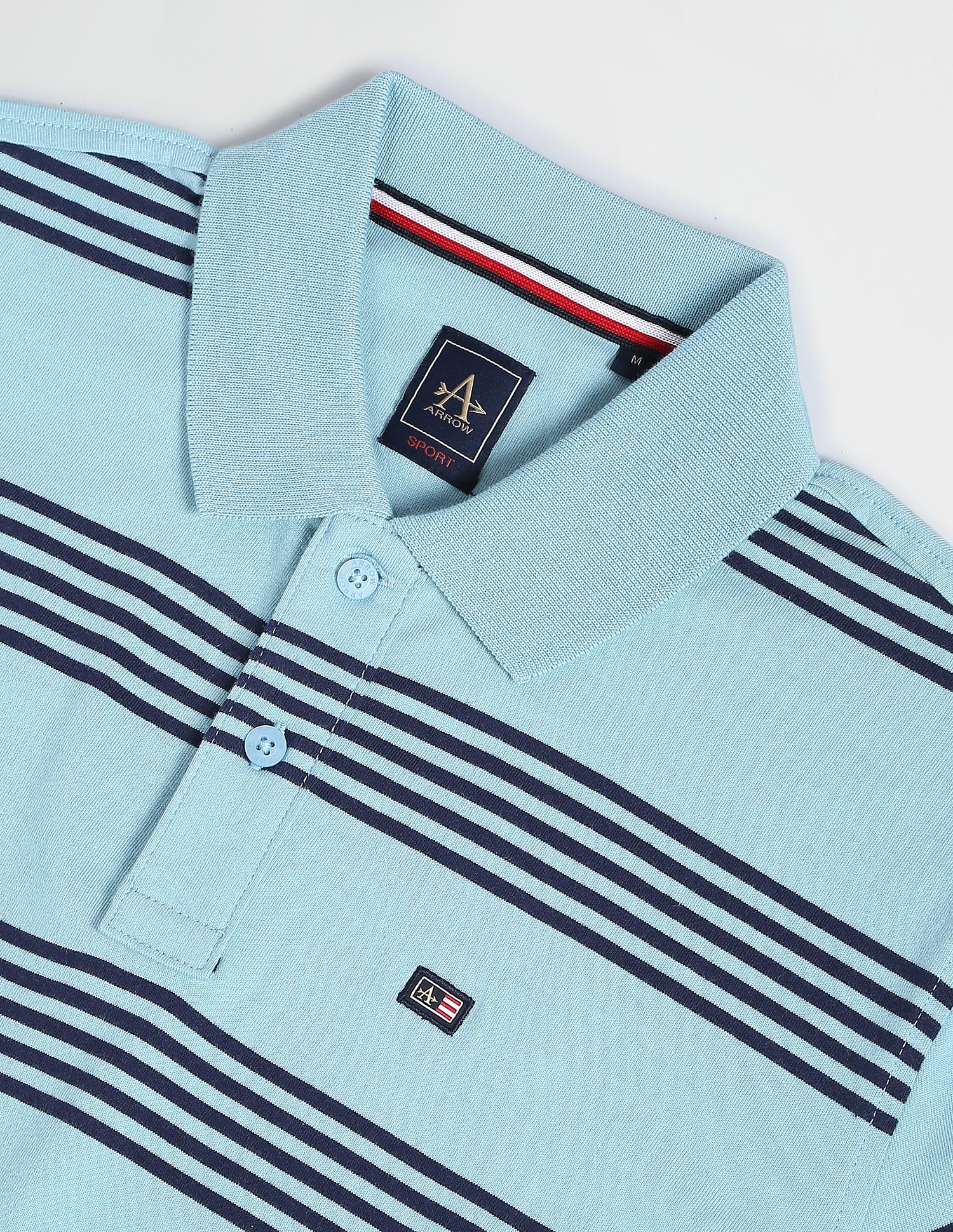 Arrow Sports Horizontal Stripe Cotton Polo Shirt