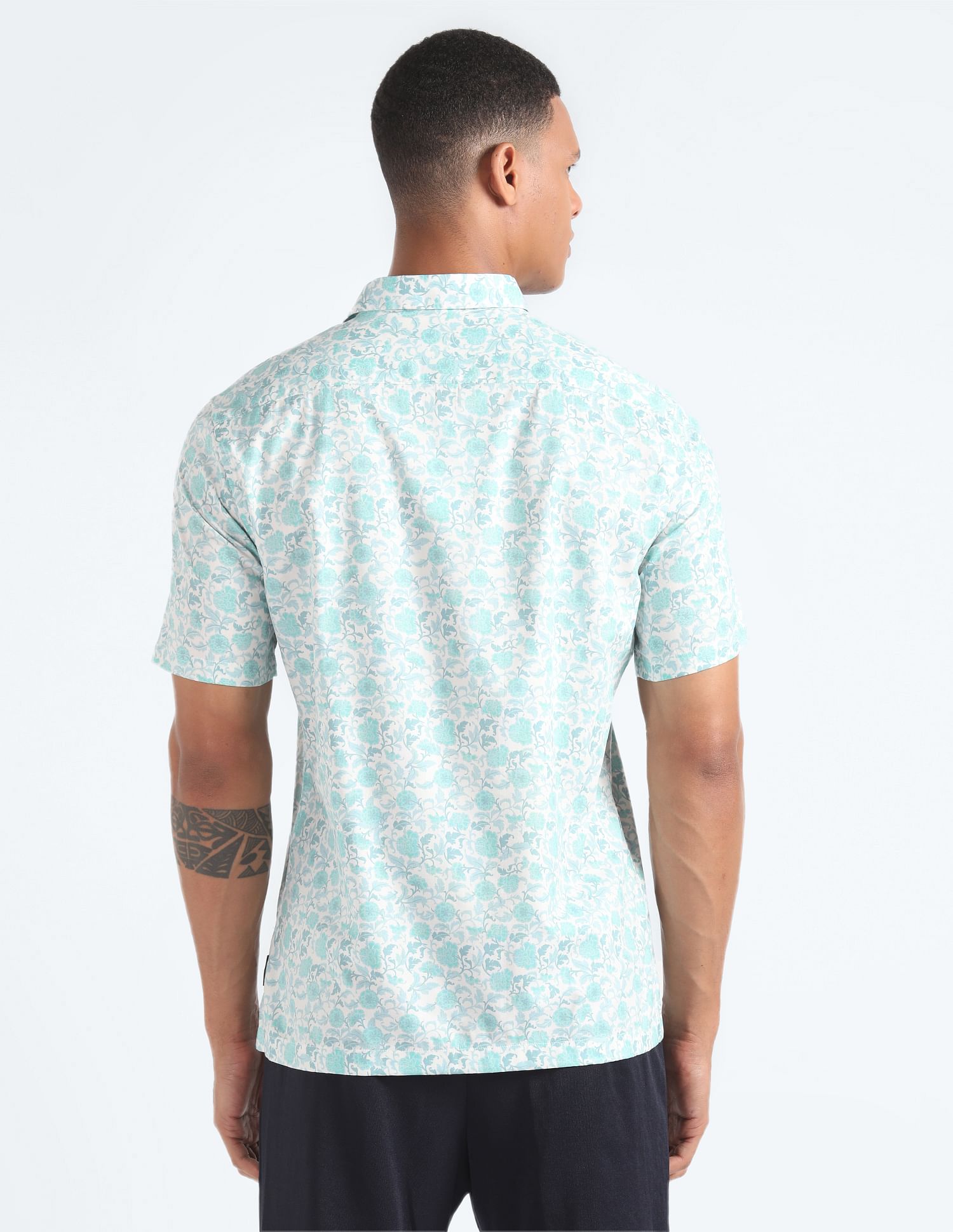 Flying Machine Short Sleeve Floral Print Shirt