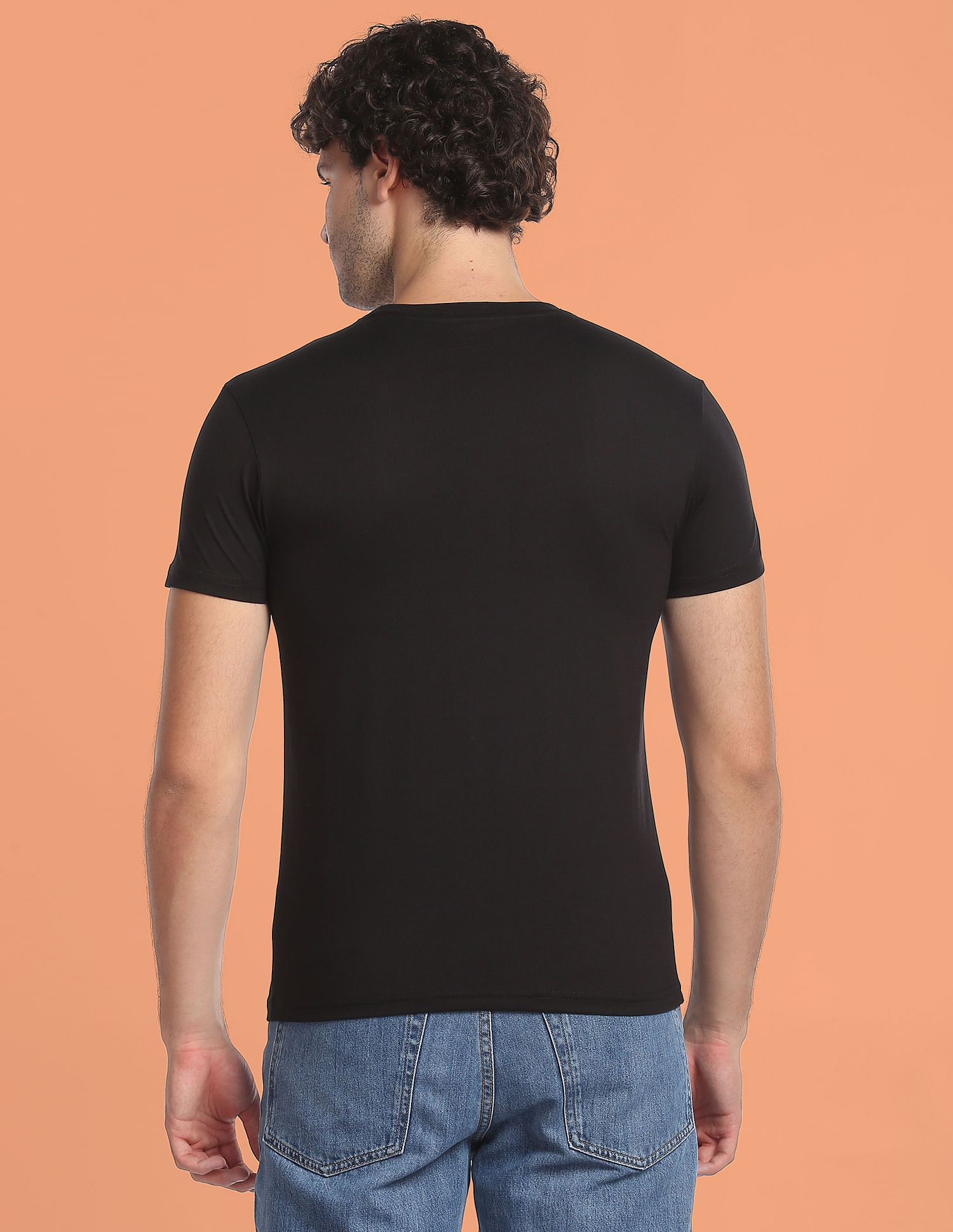 Flying Machine Brand Print Crew Neck T-Shirt