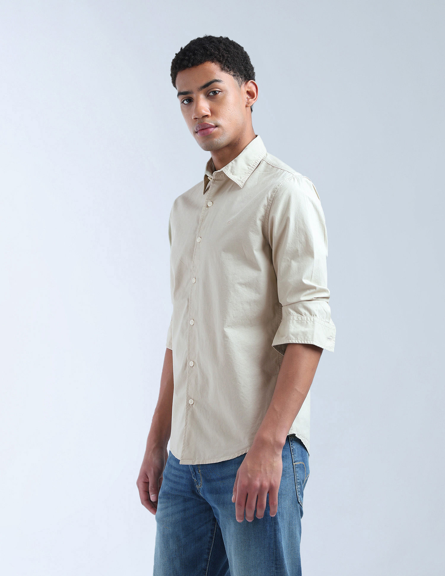 Flying Machine Solid Regular Fit Color Of Home Shirt